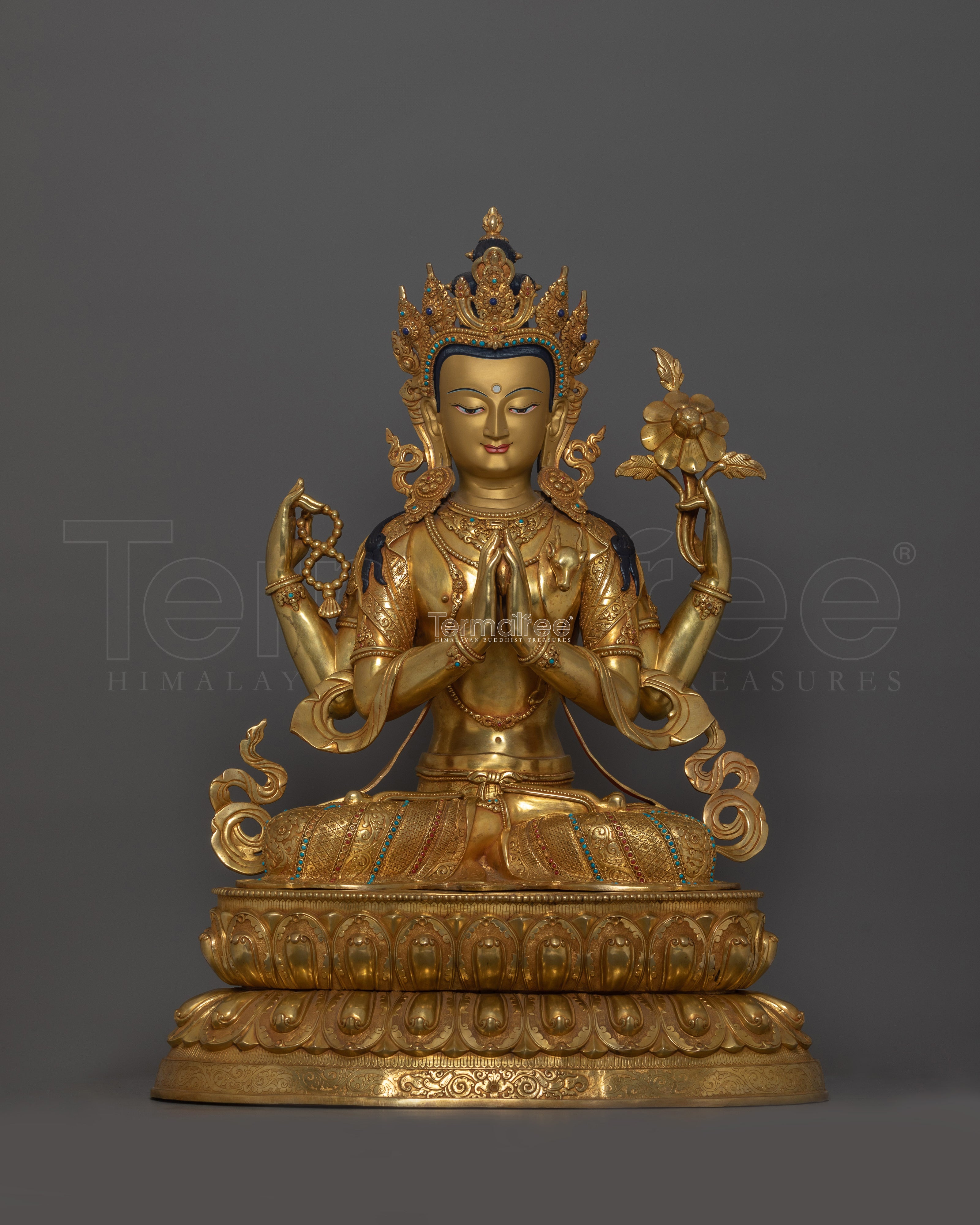 Chenrezig Meditation Practice Statue | Tibetan Bodhisattva of Mercy and Compassion