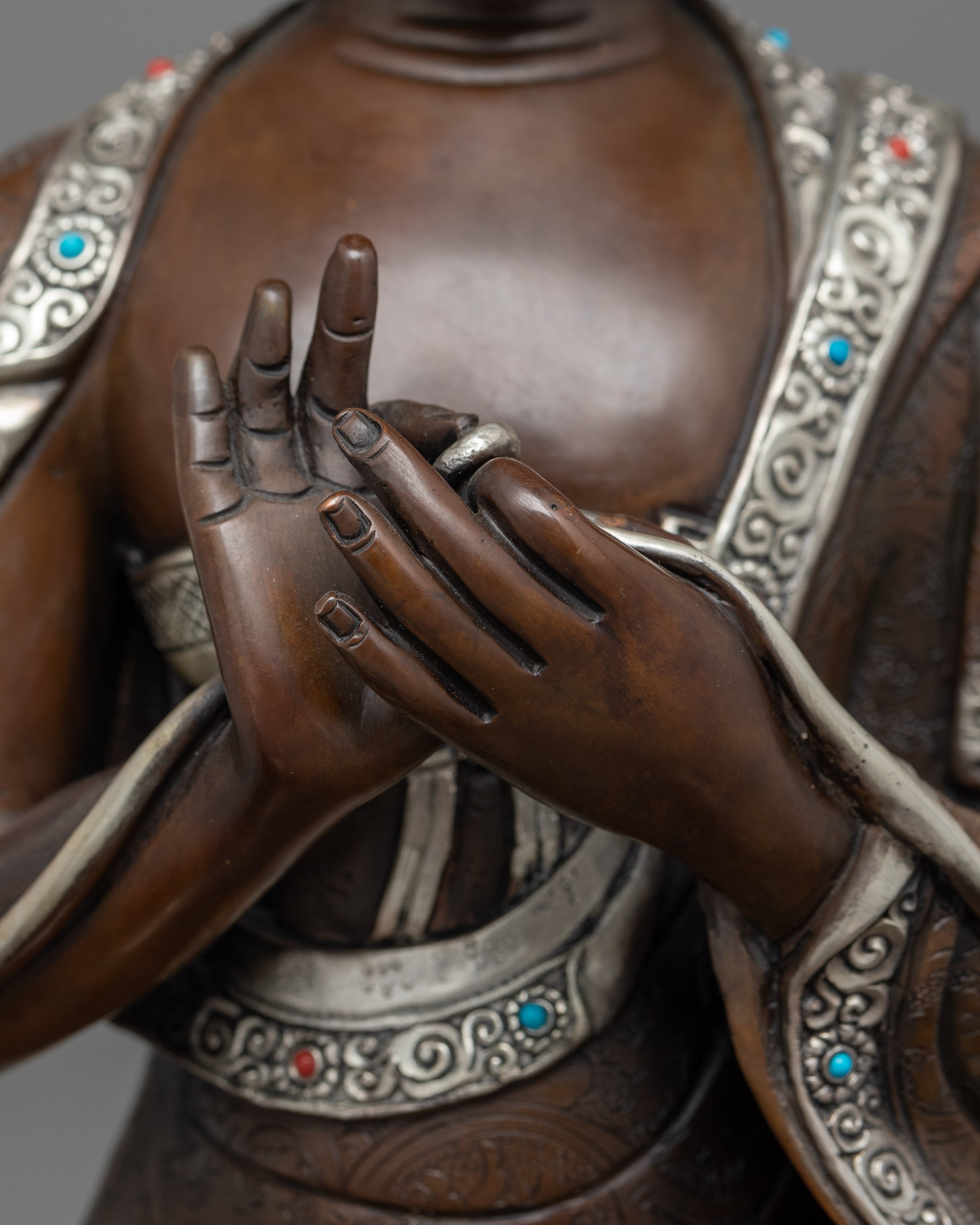 Oxidized Maitreya Buddha Lord of Love | Mahayana  Buddhist Altar Decor