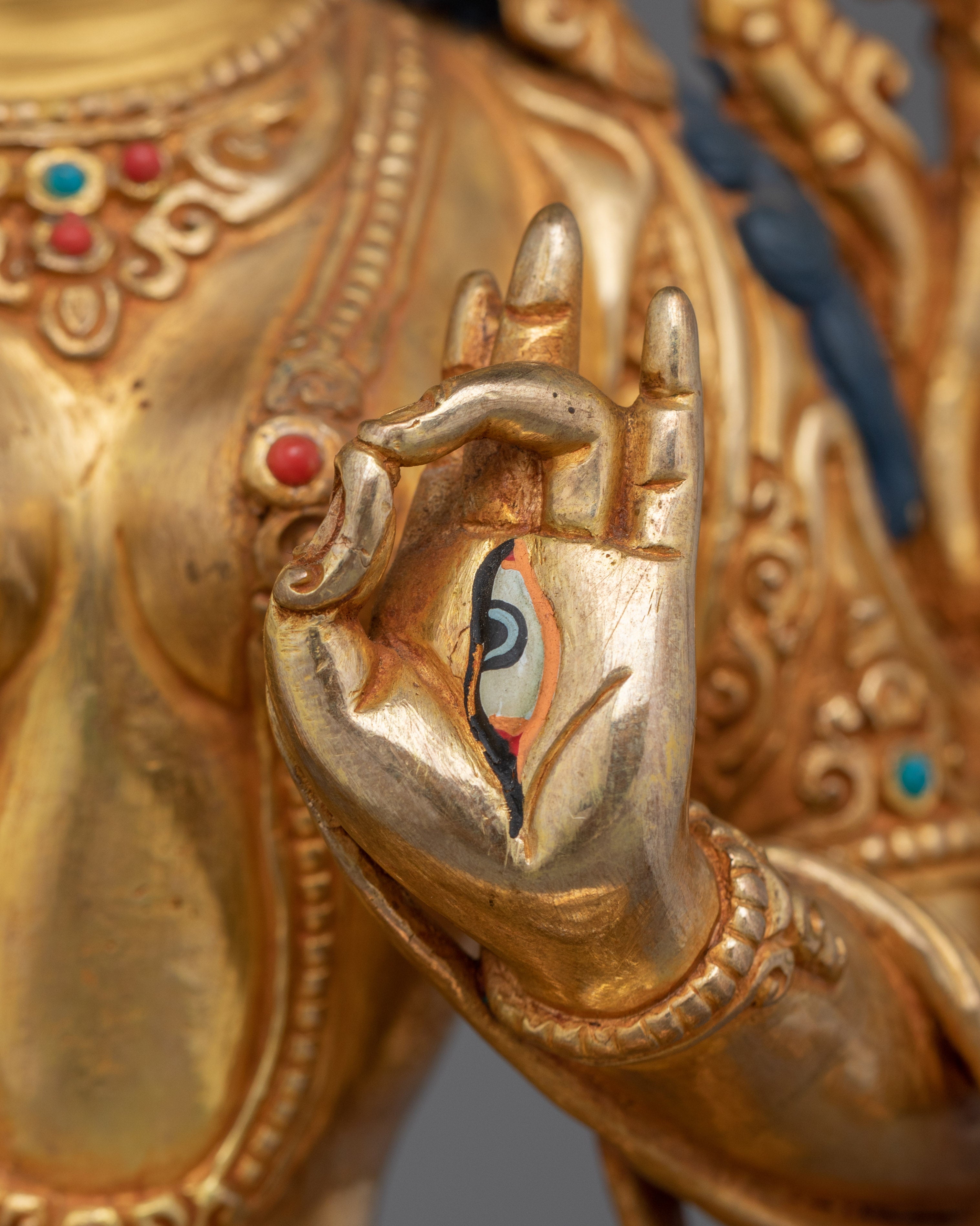 Goddess of Longevity, White Tara | 24K Gold Gilded Copper Sculpture