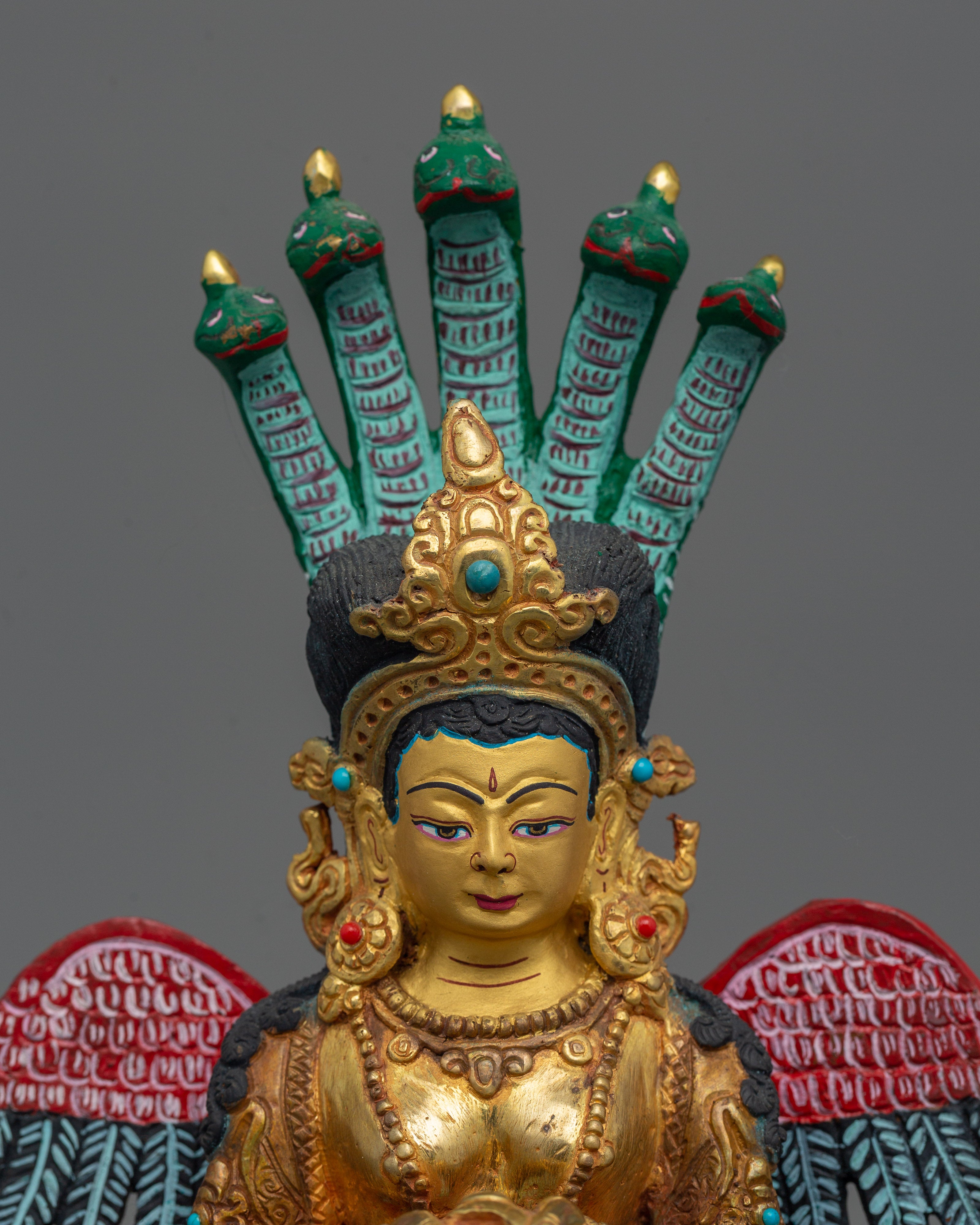 Nagakanya Statue for Protection and Fertility | 24K Gold Gilded Sculpture
