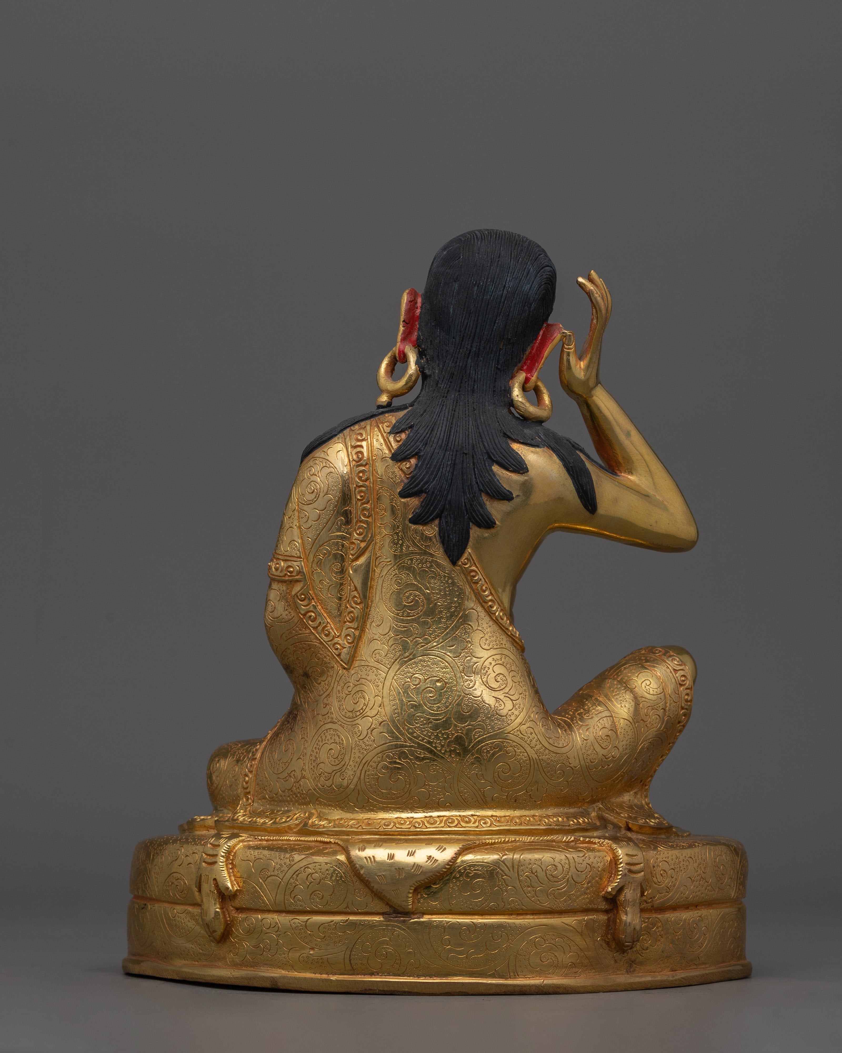 Master of Meditation Milarepa | 24K Gold Gilded Tibetan Yogi Statue