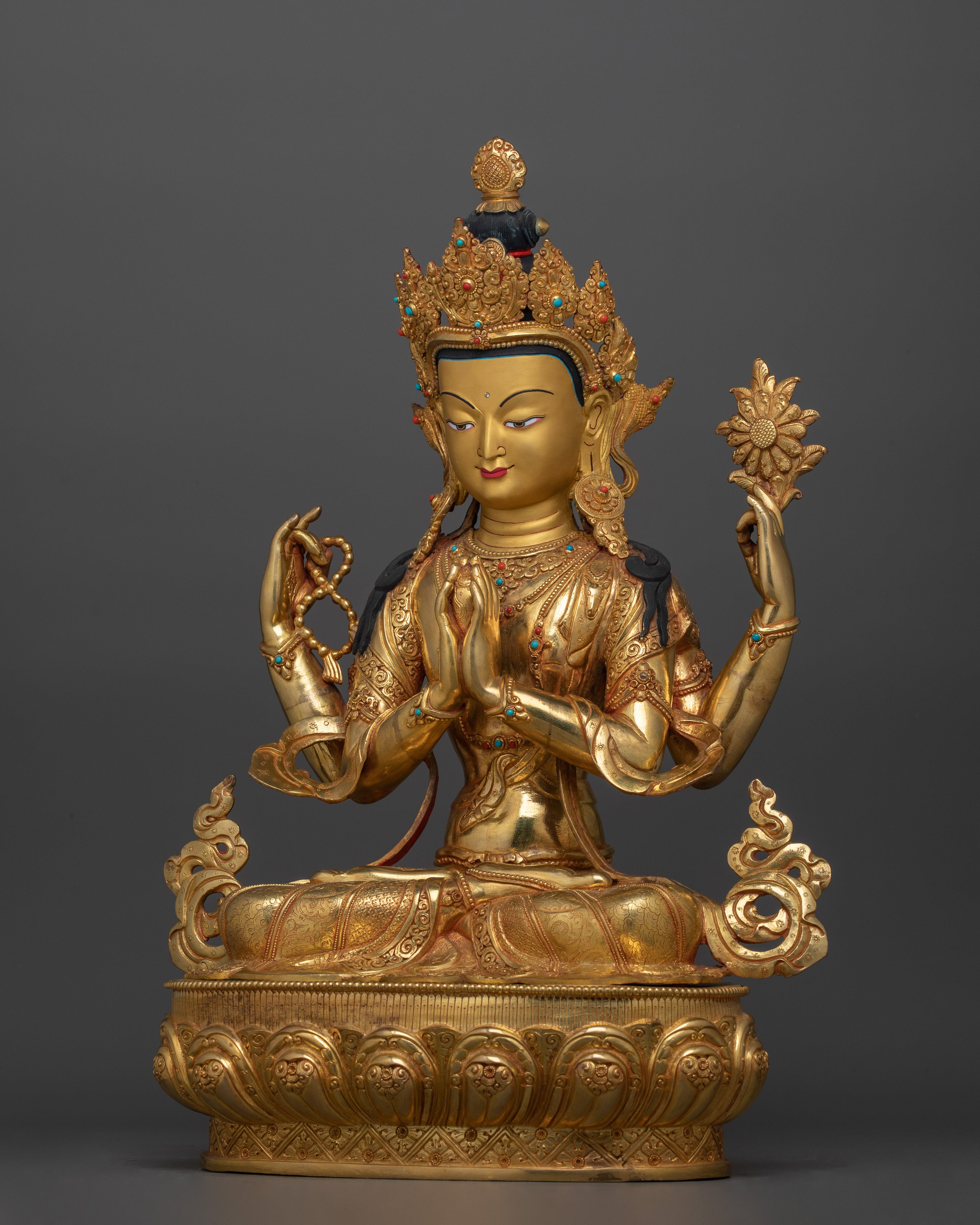 Statue Of Bodhisattva Chenrezig For Altar | Infinite Compassion and Enlightenment