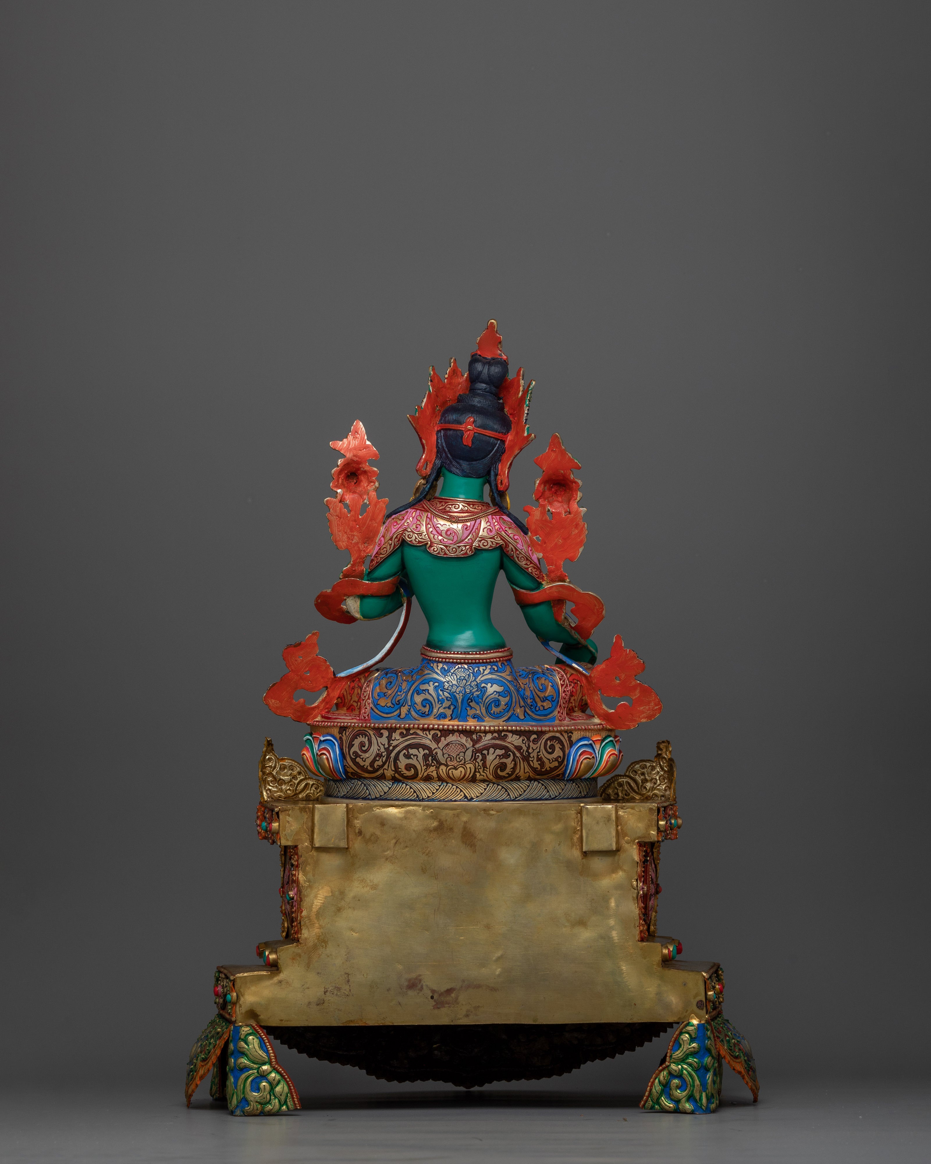 Green Tara Seated in a Throne | Mother of all Buddhas