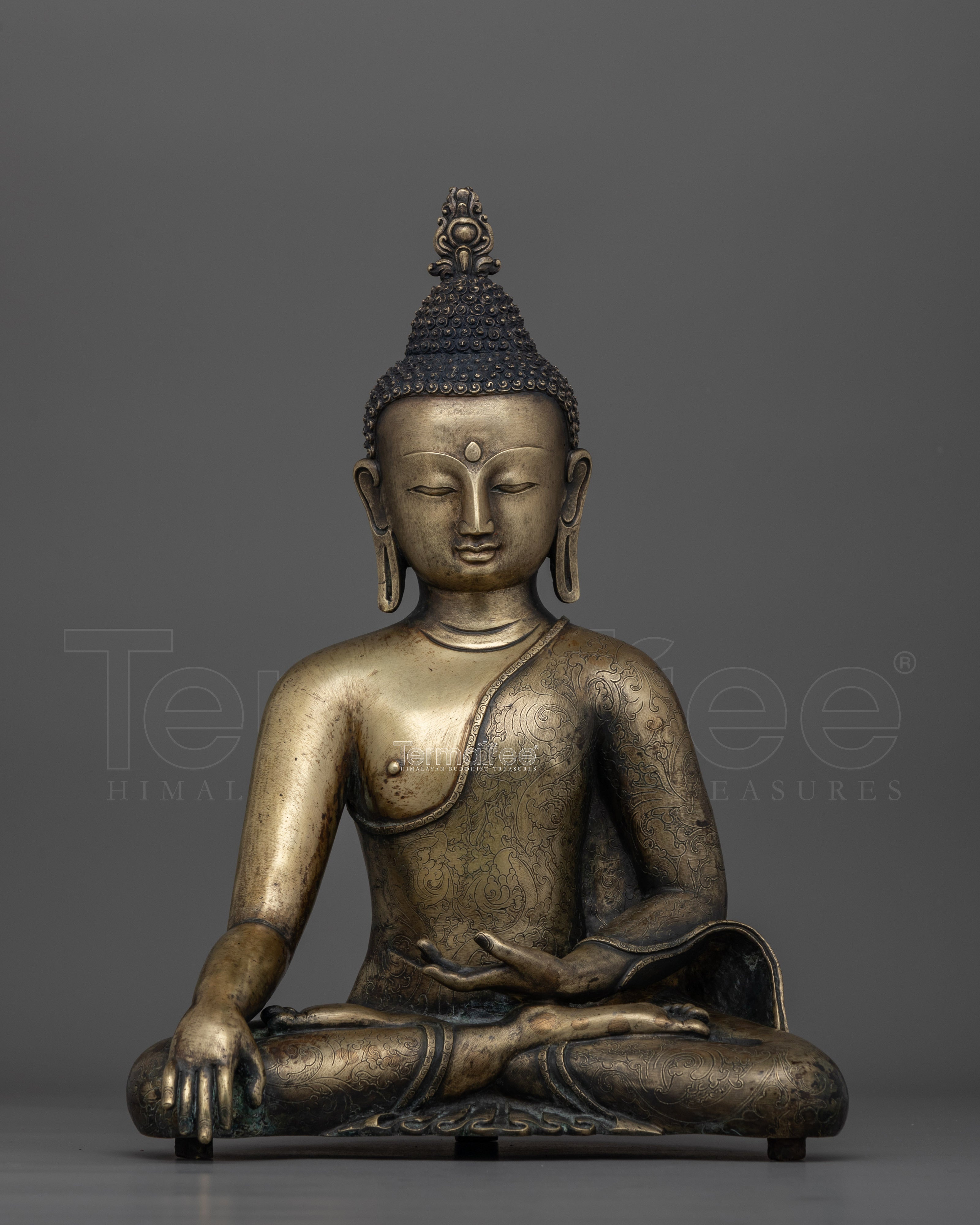 Founder of Buddhism Shakyamuni Buddha Statue | Antique Finished Copper Sculpture