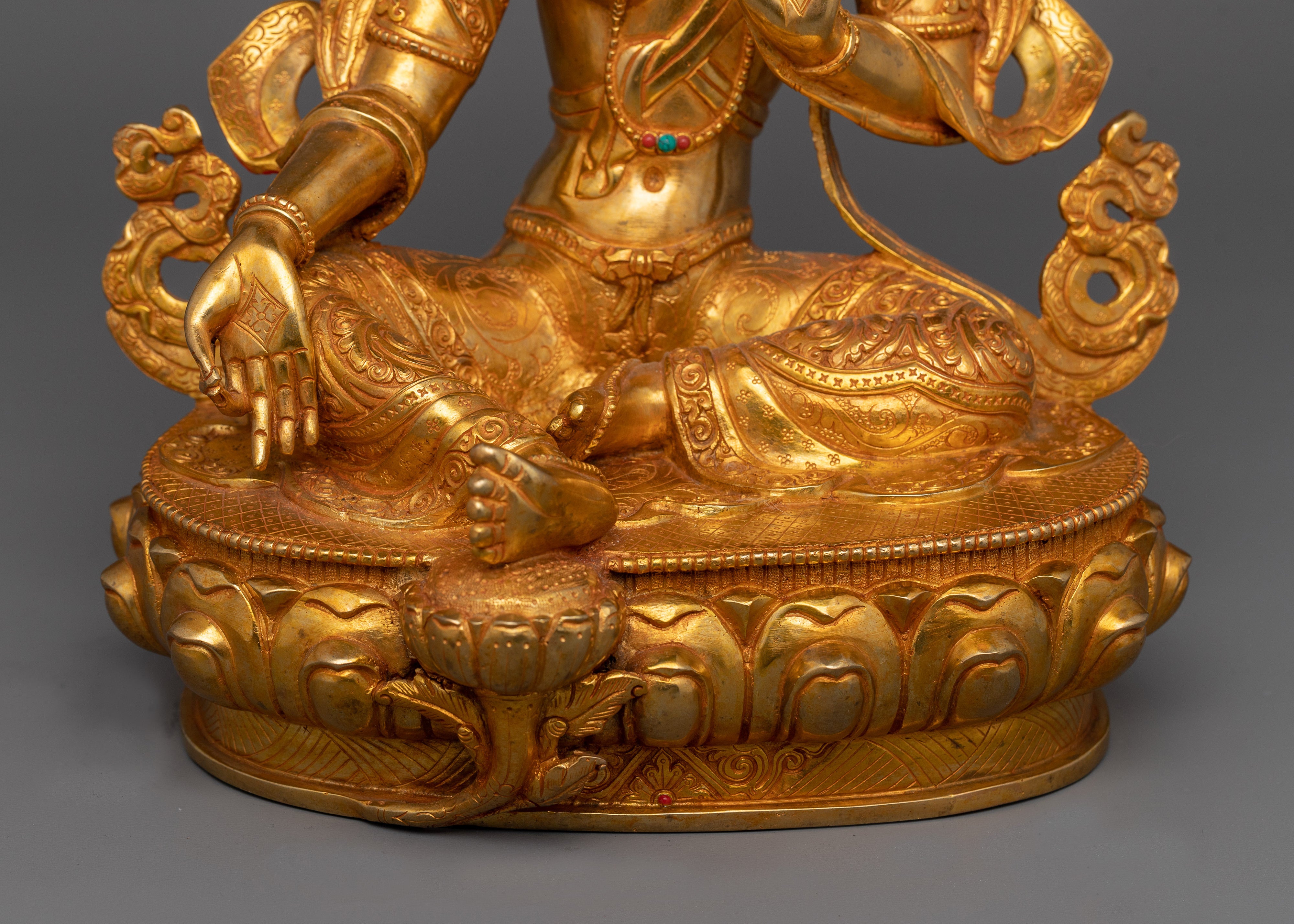 Green Tara Compassionate Bodhisattva Sculpture | Feminine Deity Altar Statue