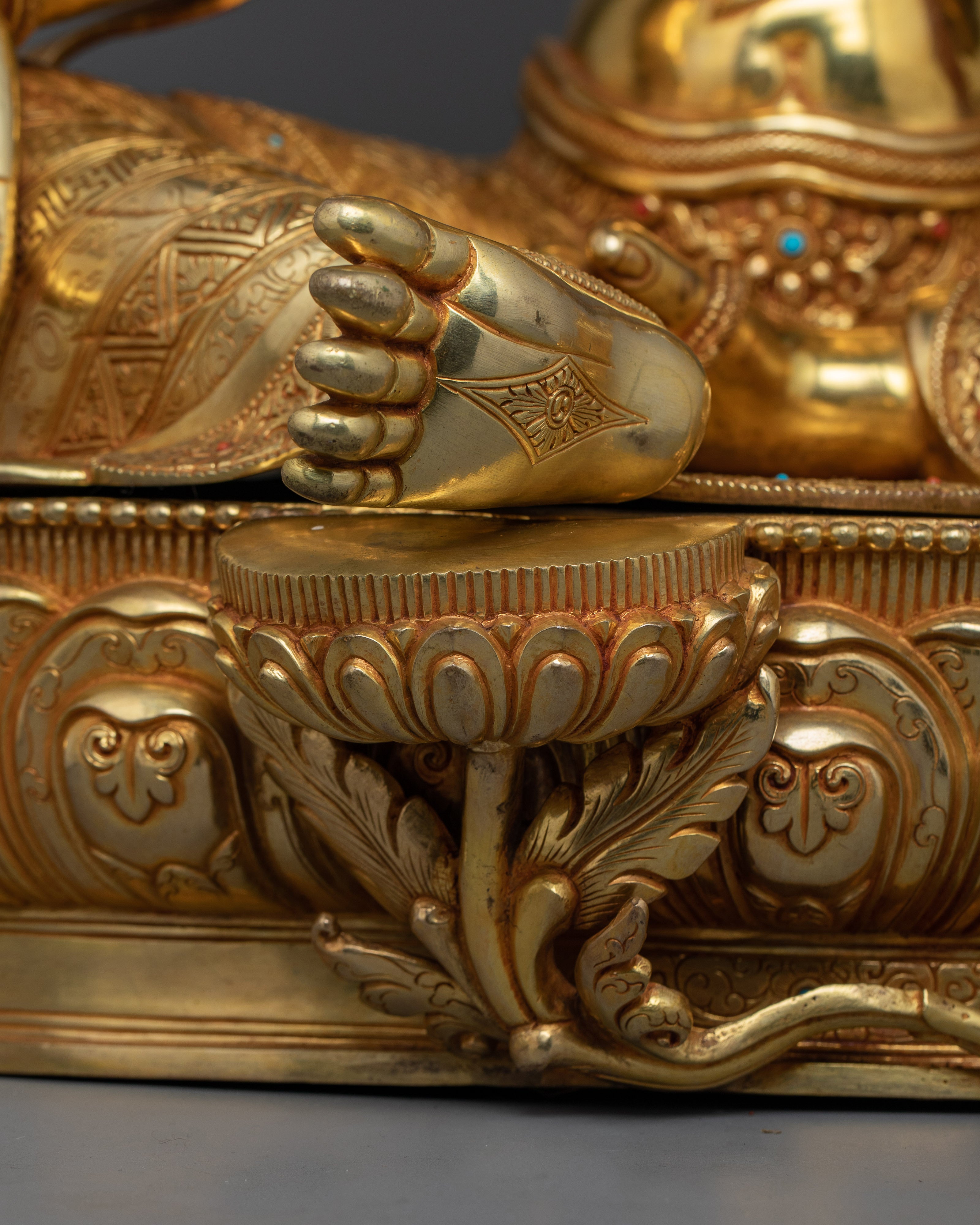 24K Gold Spiritual Healing Green Tara Statue | Tibetan Spiritual Artwork