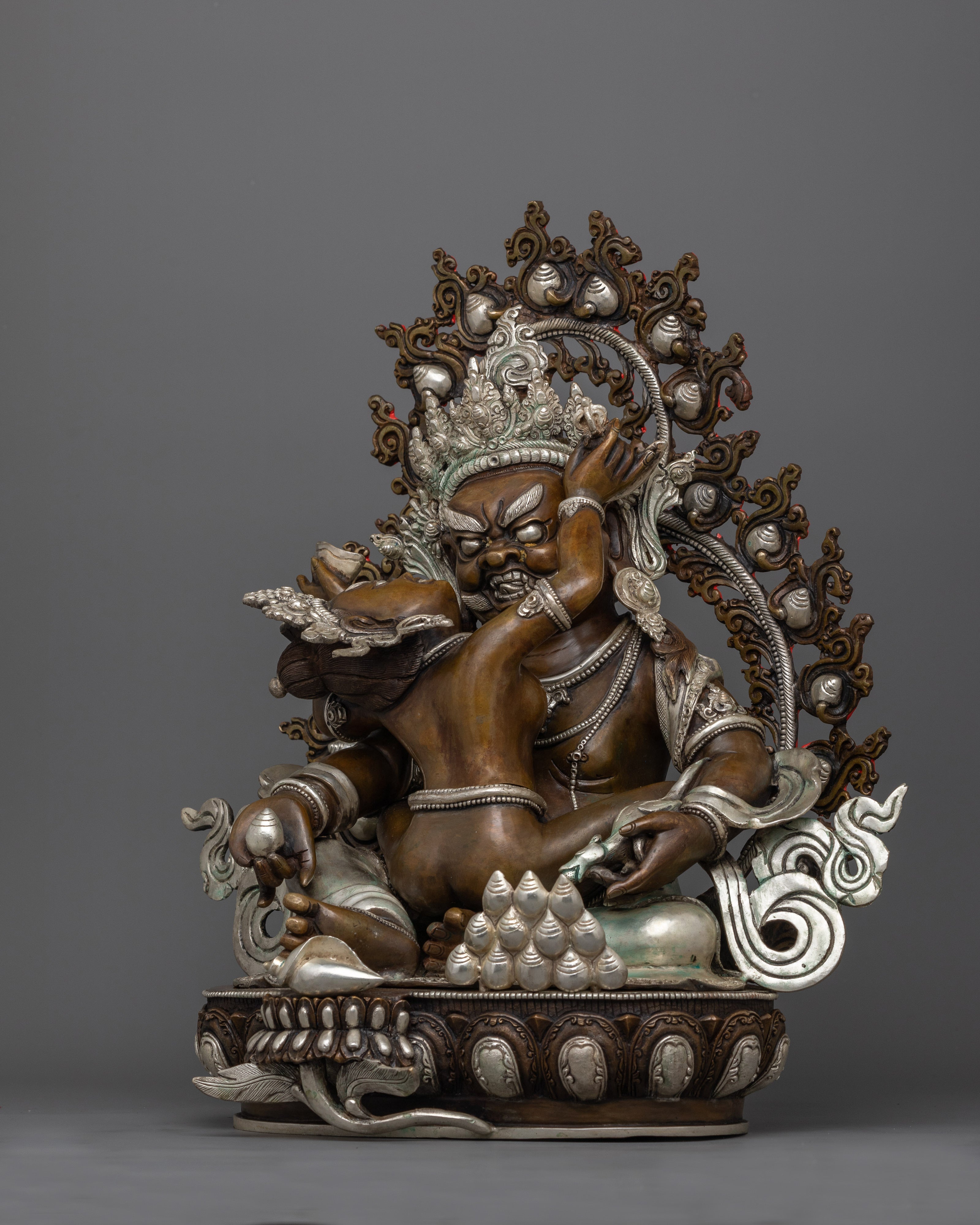 Green Dzambhala and Wisdom Dakini Statue | Yab-Yum Artwork