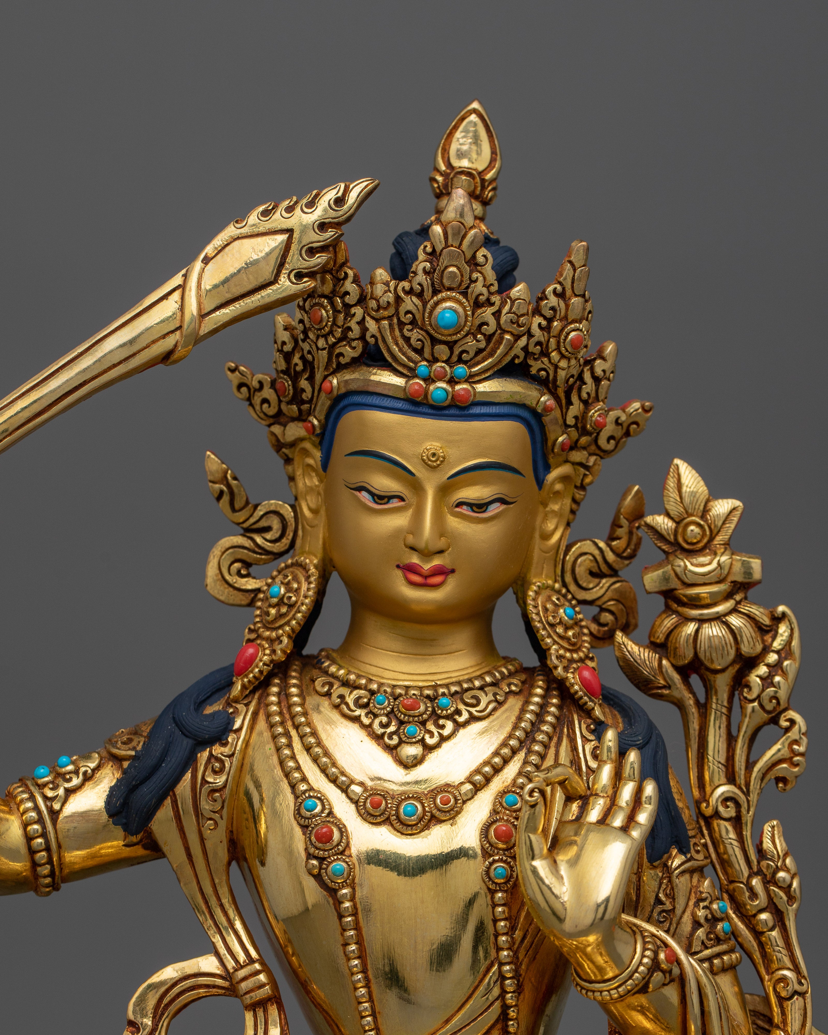 Handmade Bodhisattva Manjushri Statue | Wisdom and Enlightenment