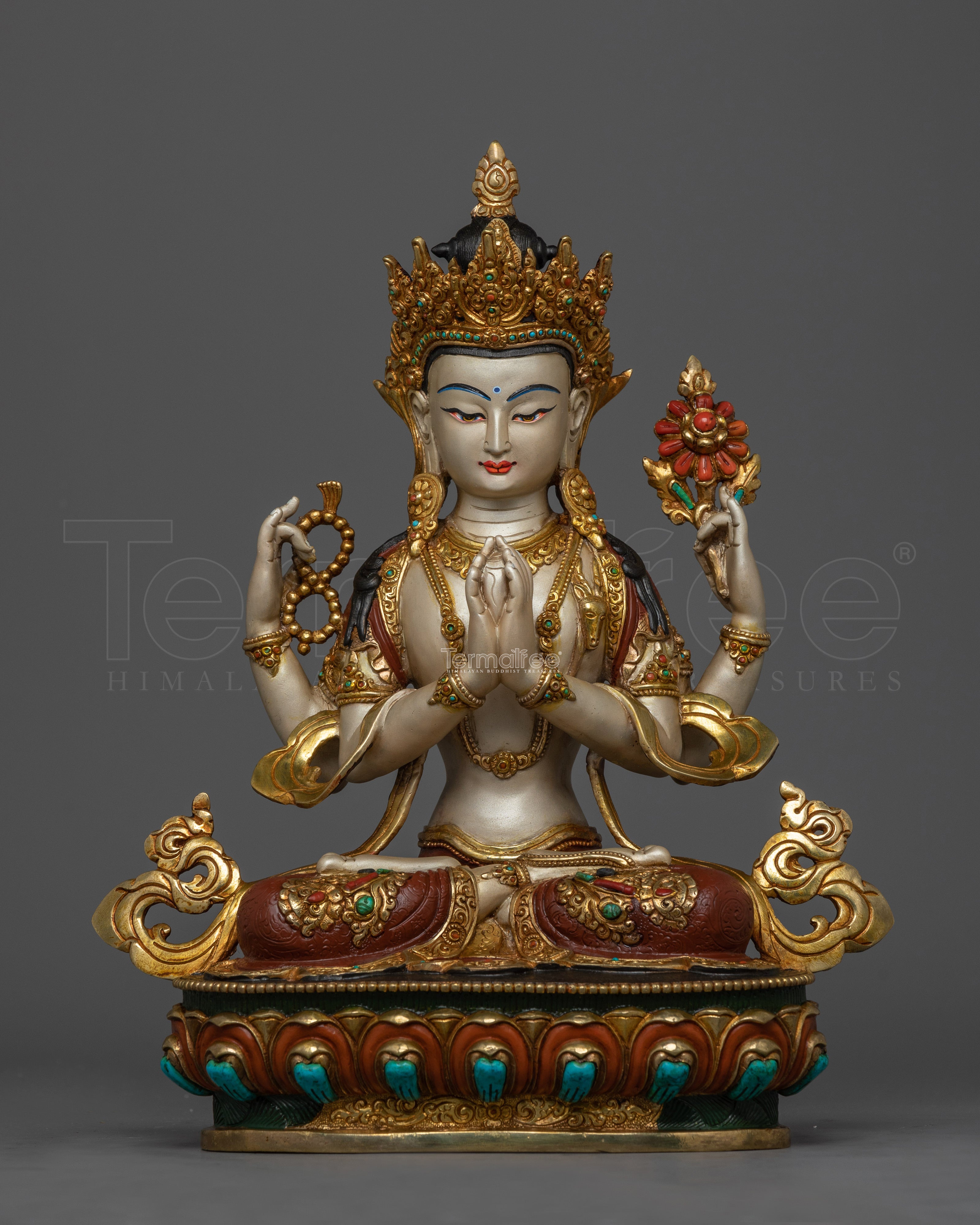 Bodhisattva Chenrezig Mantra Tibetan Statue | Symbol of Love and Kindness