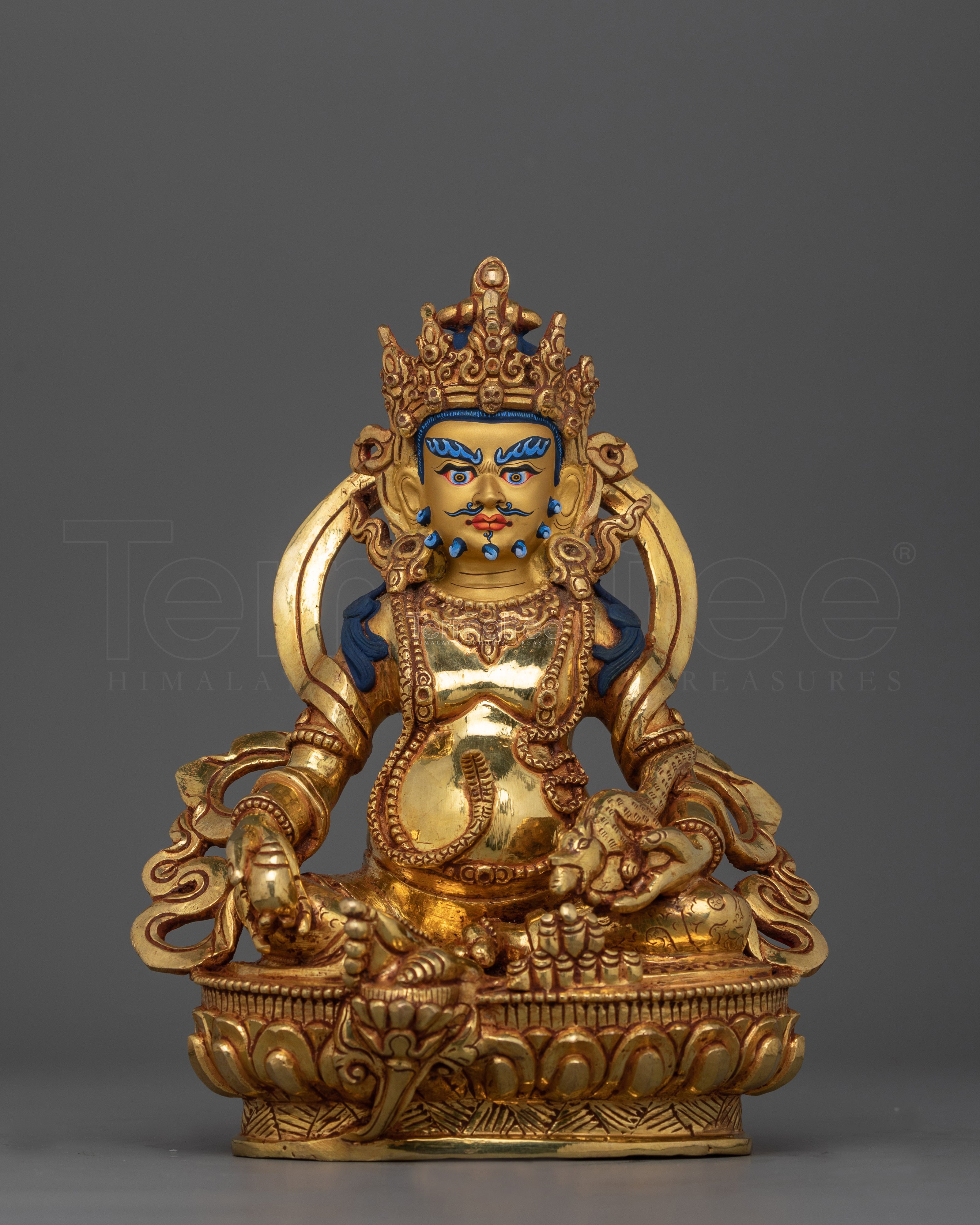 Hand-Carved Jambhala Mantra Practice Statue | Tibetan Buddhist Artwork