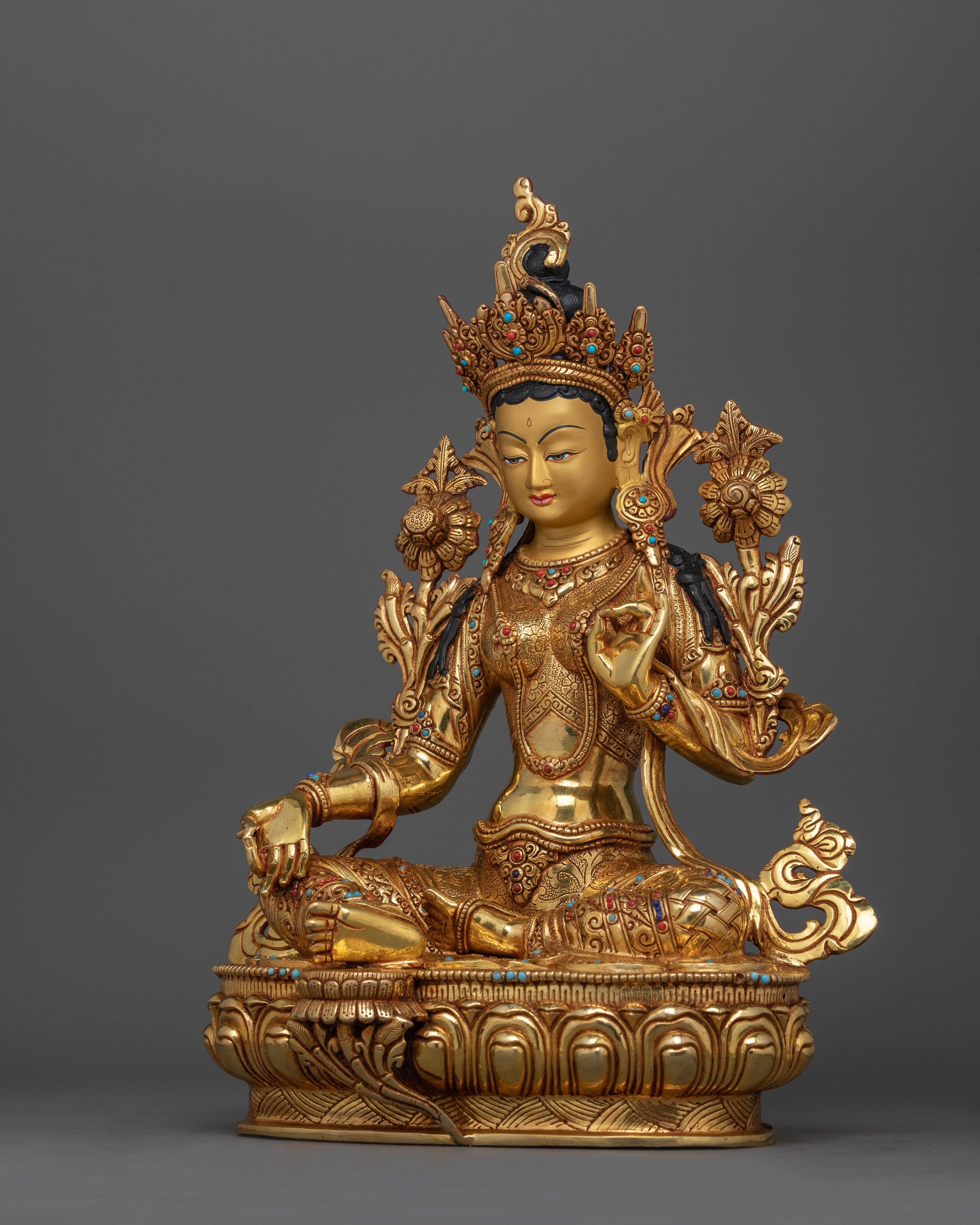 Bodhisattva Green Tara Devi Statue | Spiritual Icon of Compassion and Empowerment