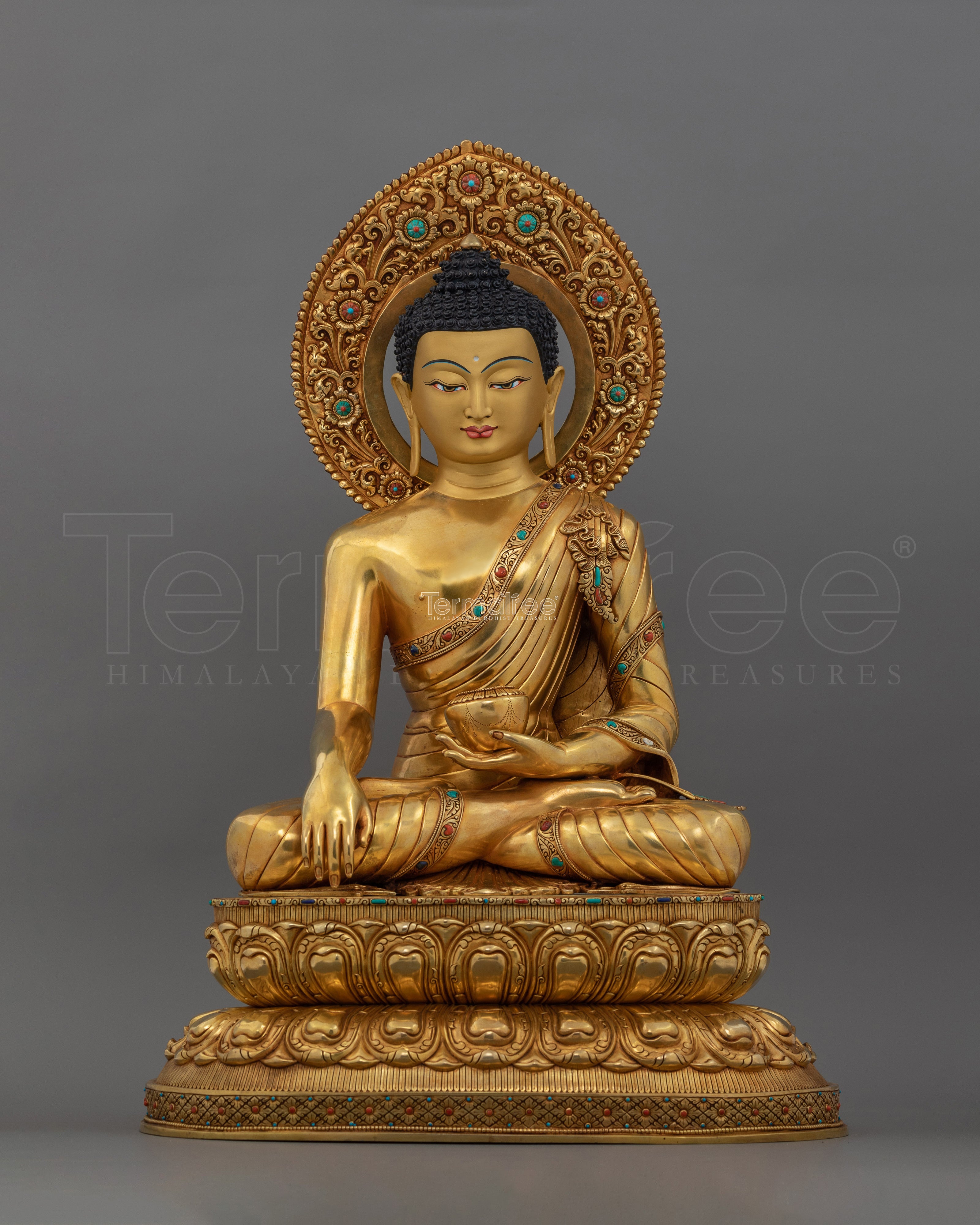 Meditational Shakyamuni Buddha | 24K Gold Gilded Sculpture