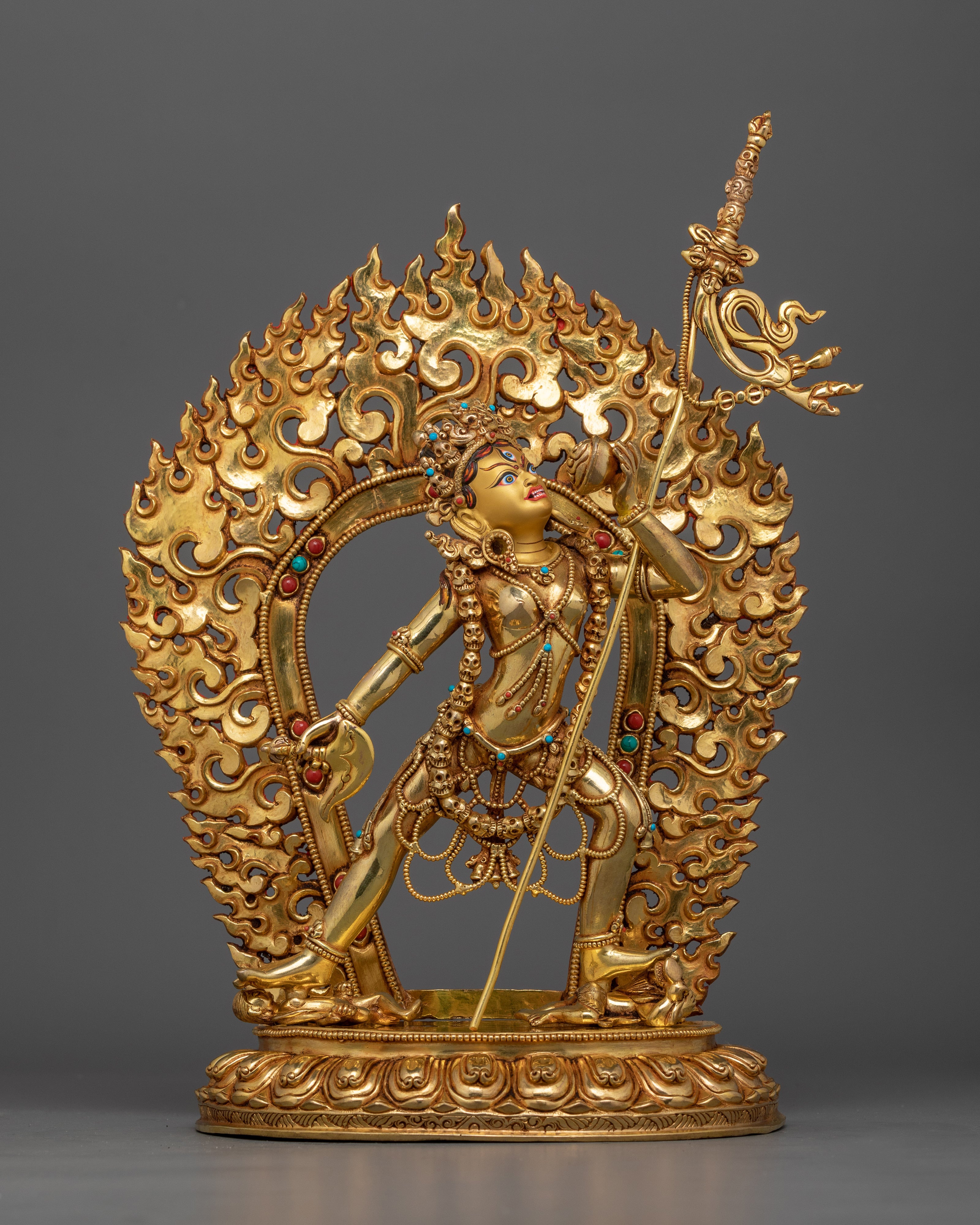 24K Gold Gilded Dakini Vajrayogini Statue | Goddess of Transformation