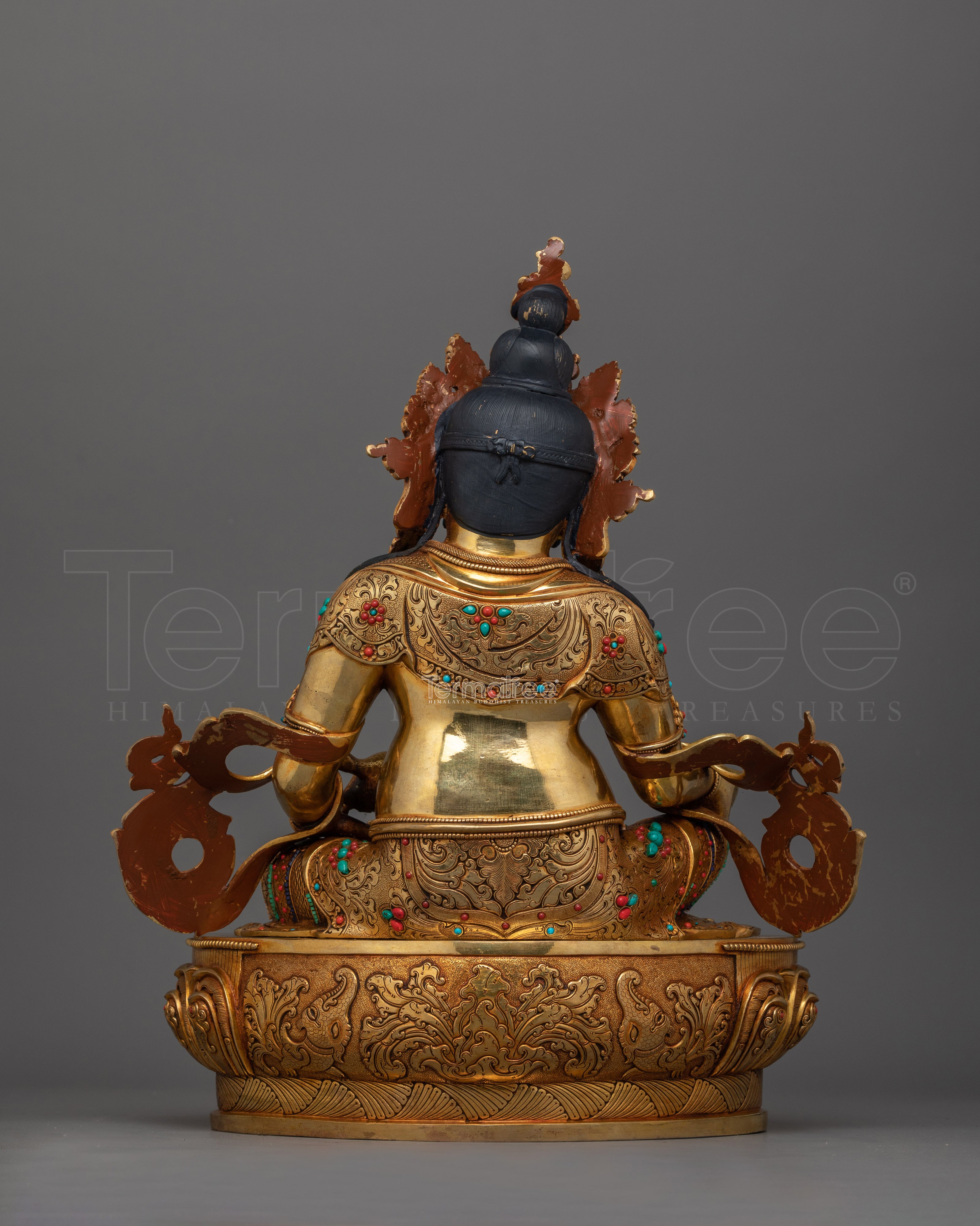 24K Gold Gilded Wrathful Yellow Dzambhala | The Wealth Deity of Abundance
