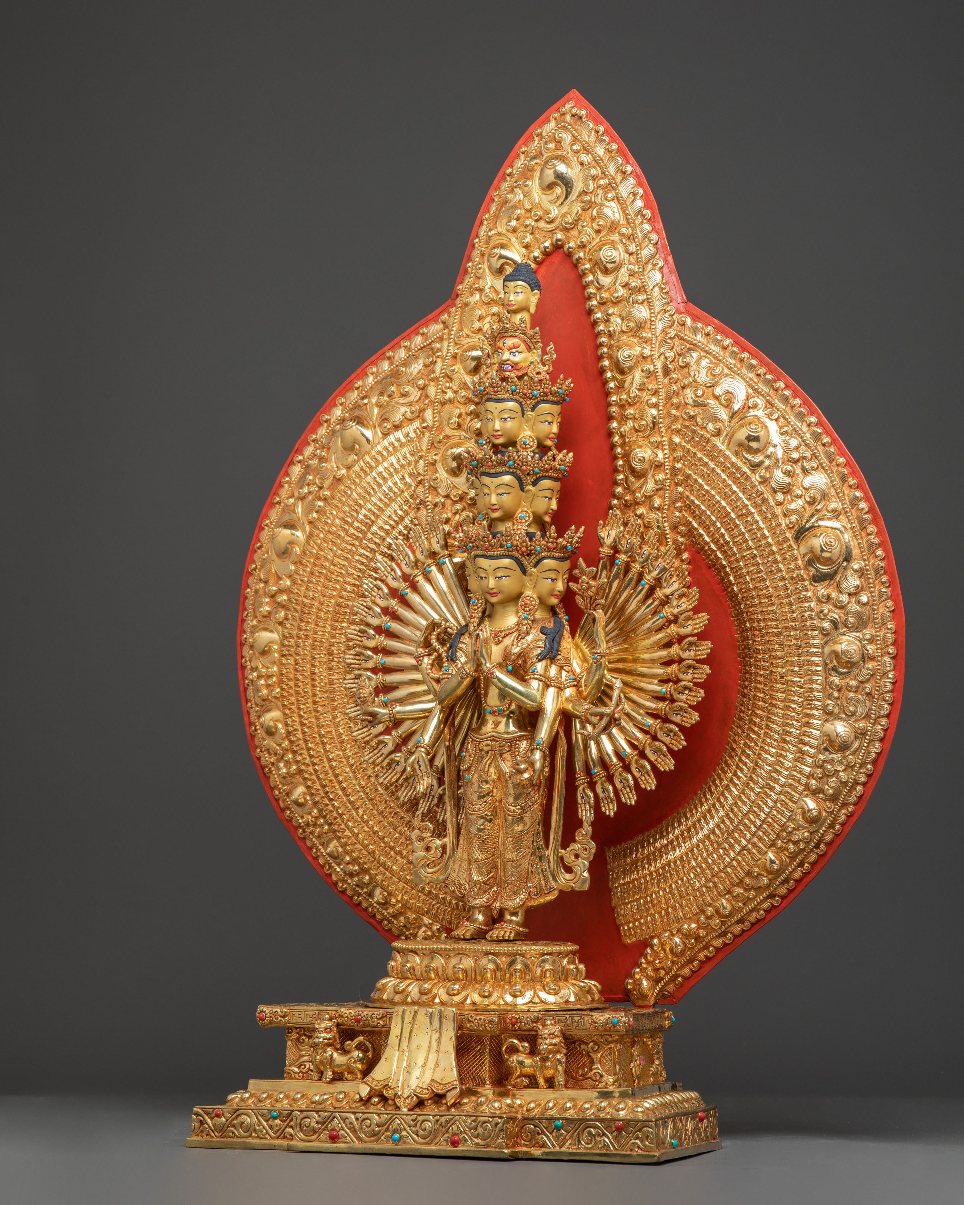 Handmade Compassionate 1000 Armed Chenrezig Statue | Tibetan Buddhist Art