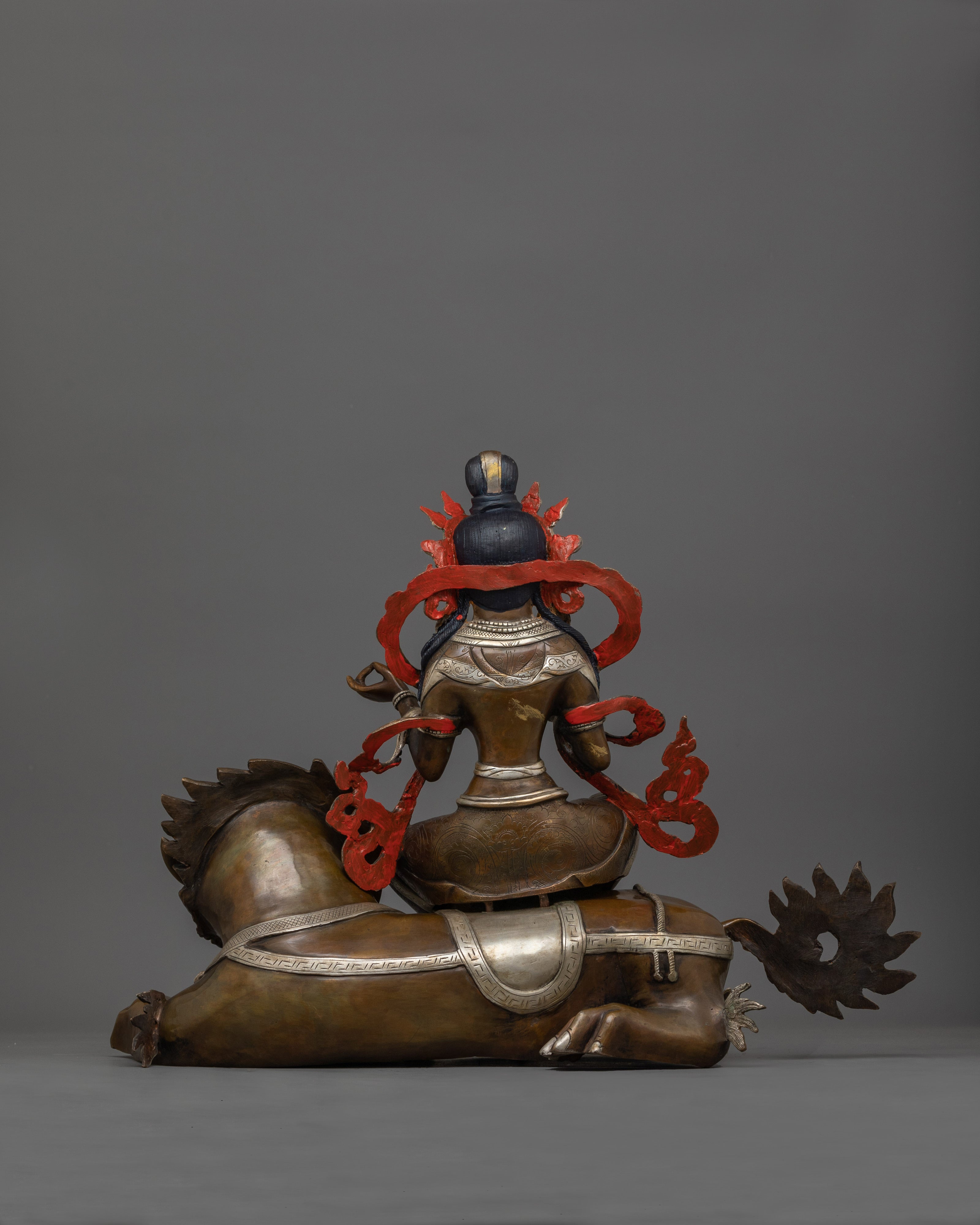 Hand-Carved Serene Bodhisattva Statue | Spiritual Dharma Art