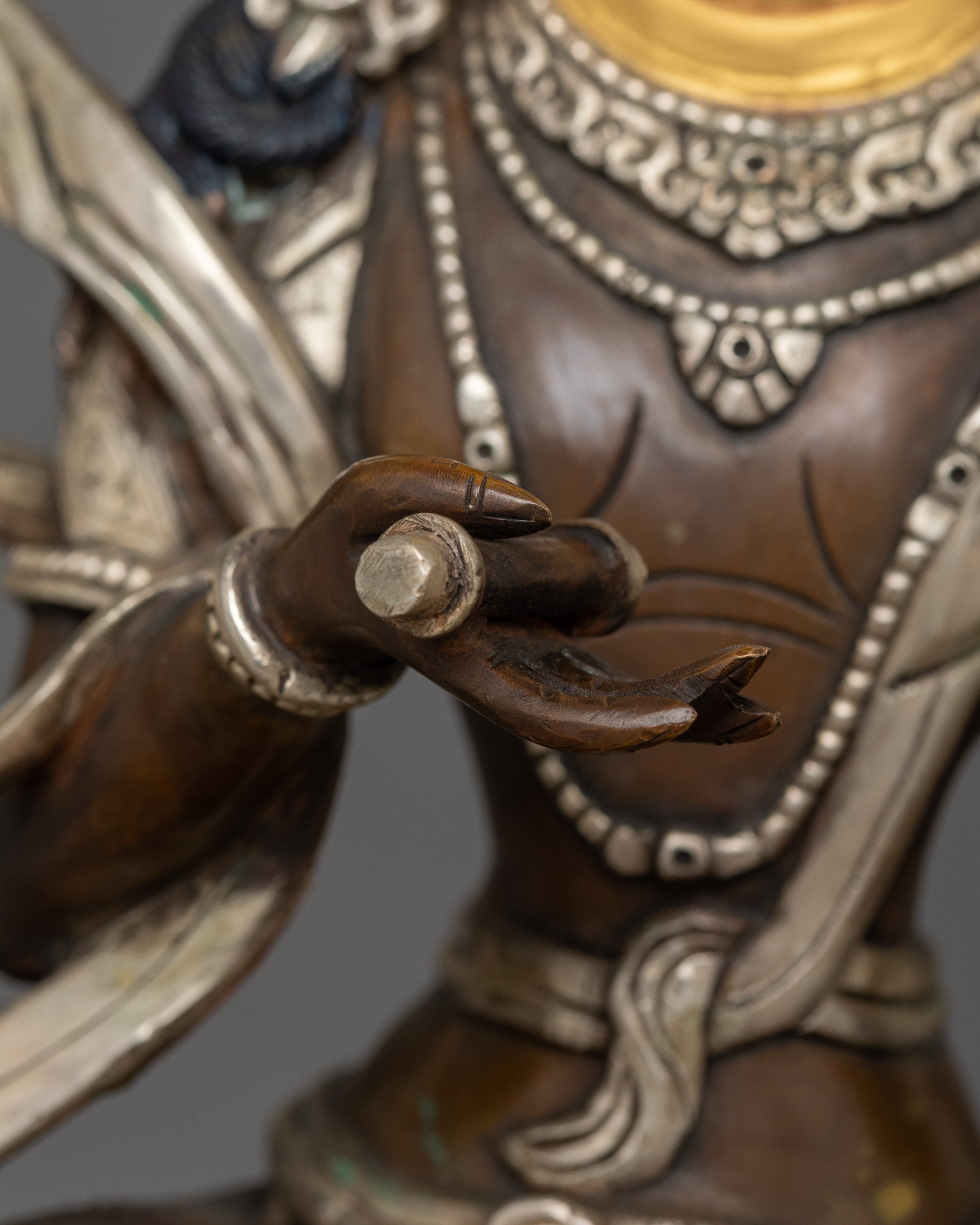 Hand-Carved Serene Bodhisattva Statue | Spiritual Dharma Art