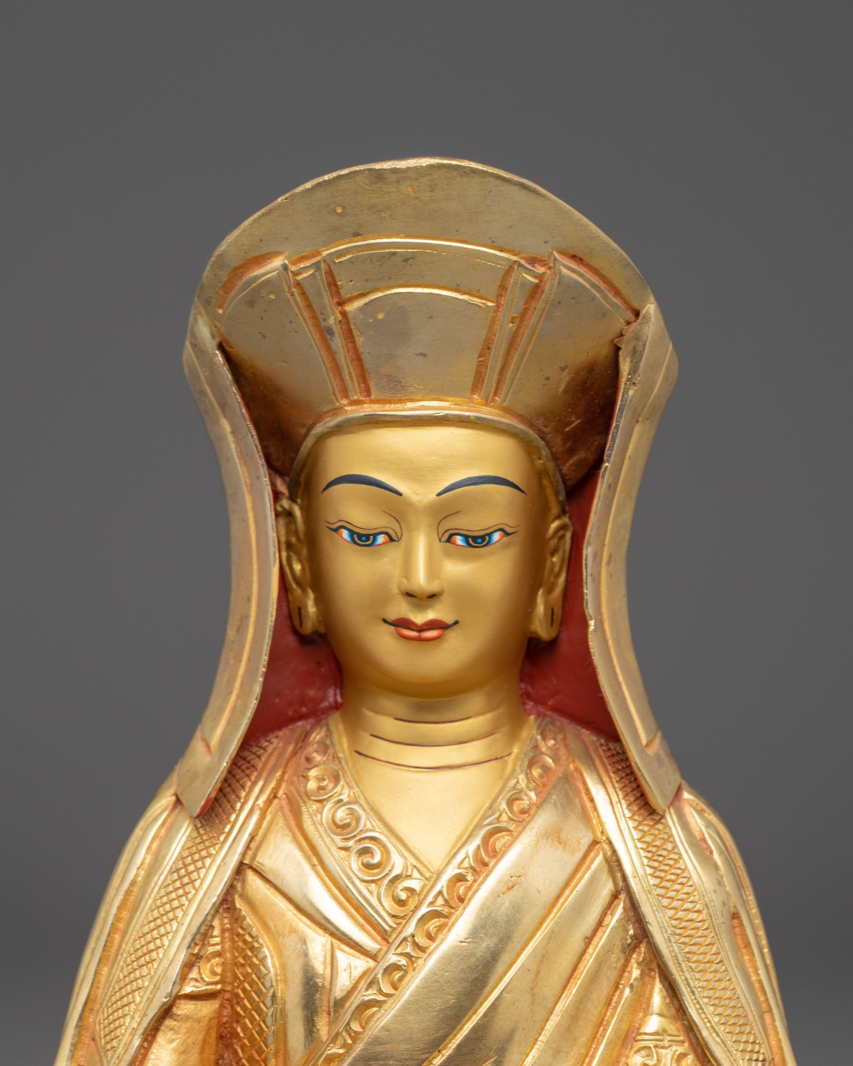 Golden Buddhist Masters Statue Set | Three Enlightened Masters