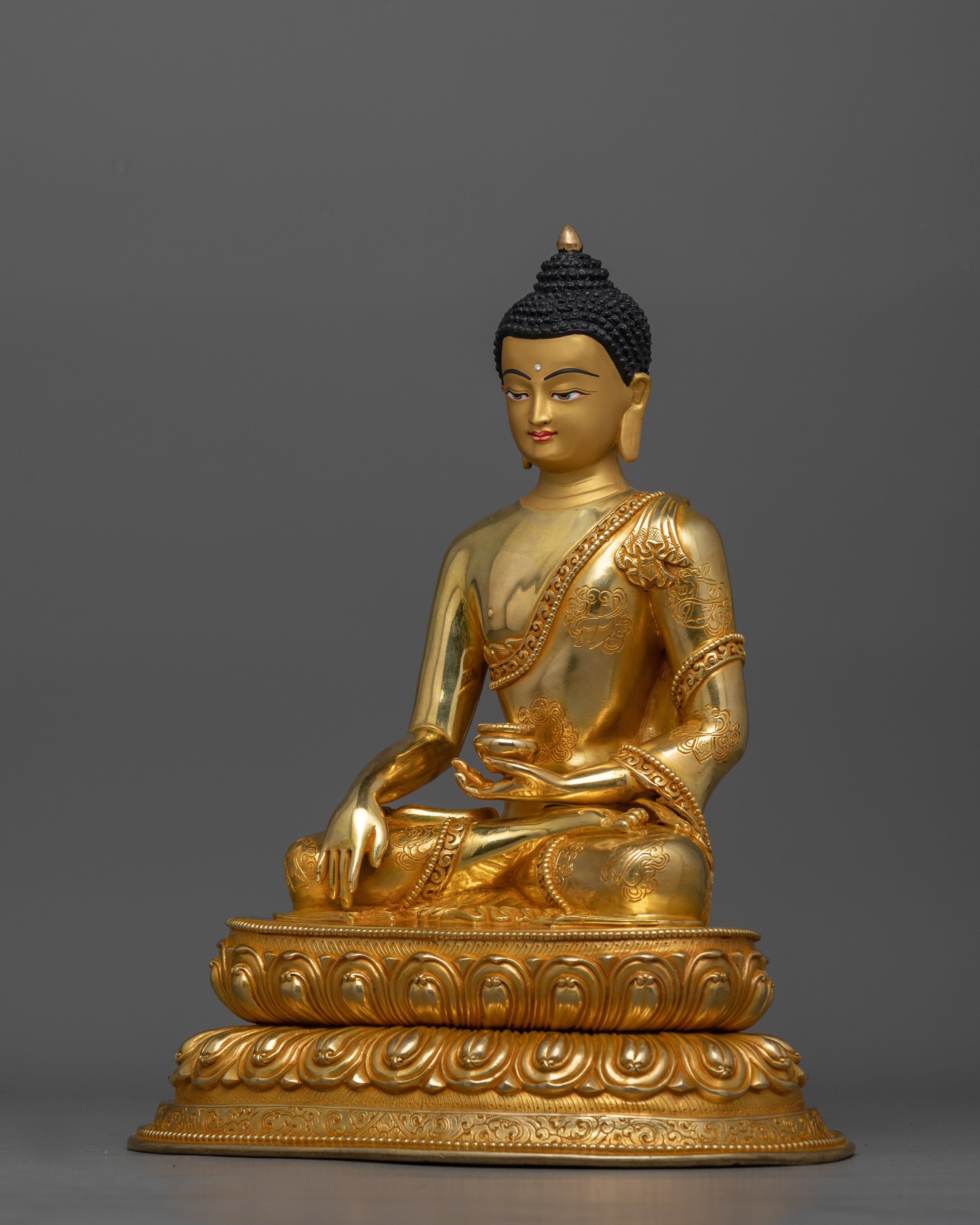 Hand-Carved Sacred Buddha Shakyamuni Statue | Tibetan Dharma Teacher