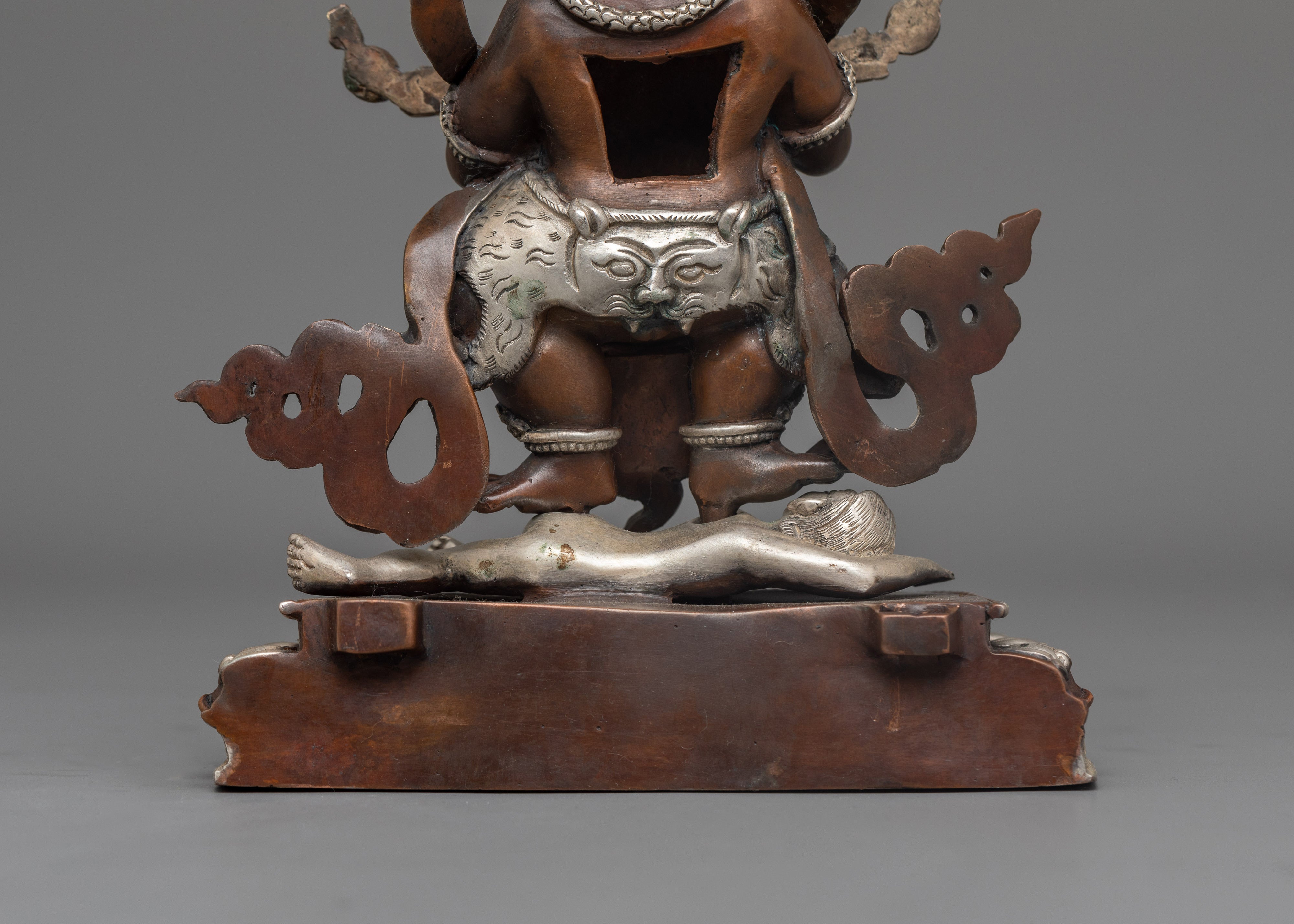 Hand-Carved Protector Deity Sakya Mahakala Statue | Sacred Mahakala