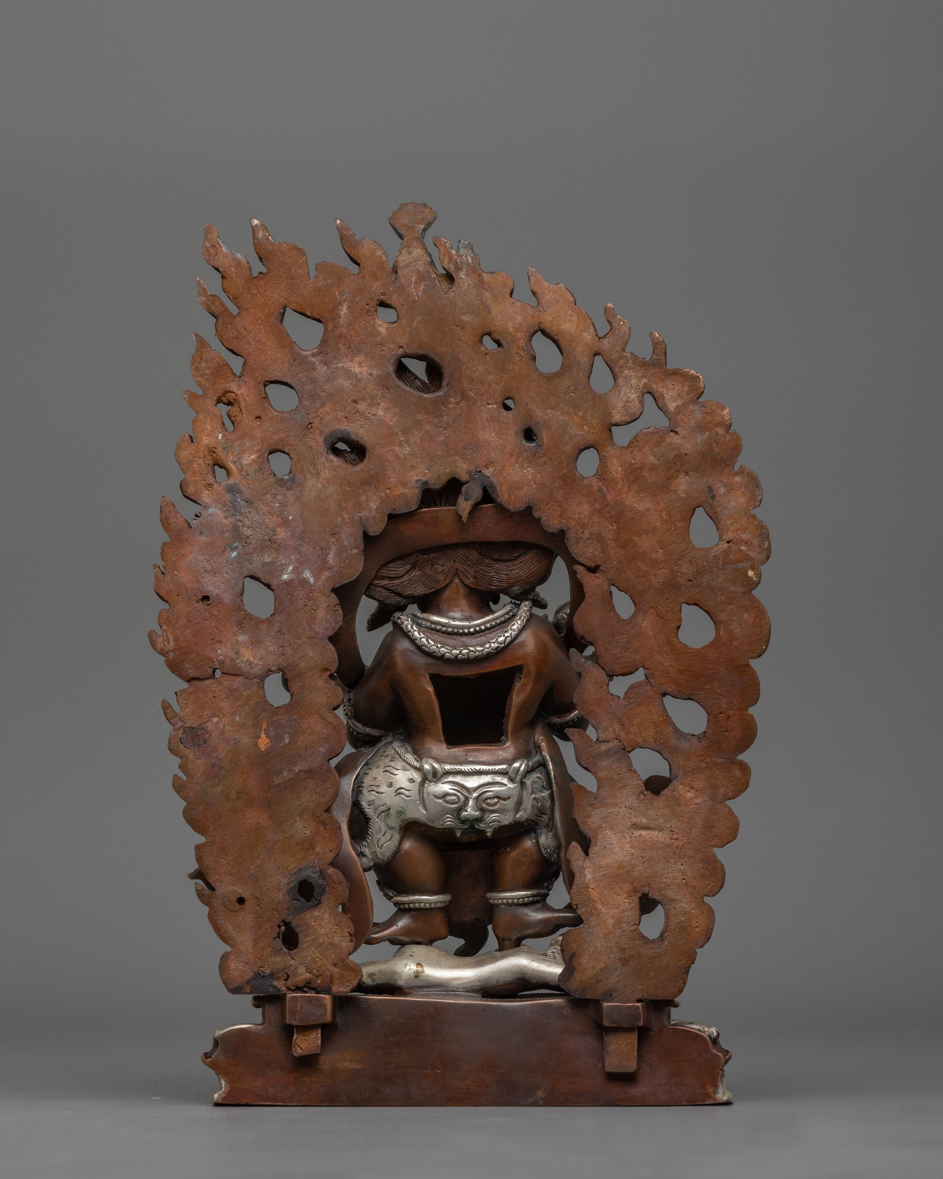 Hand-Carved Protector Deity Sakya Mahakala Statue | Sacred Mahakala