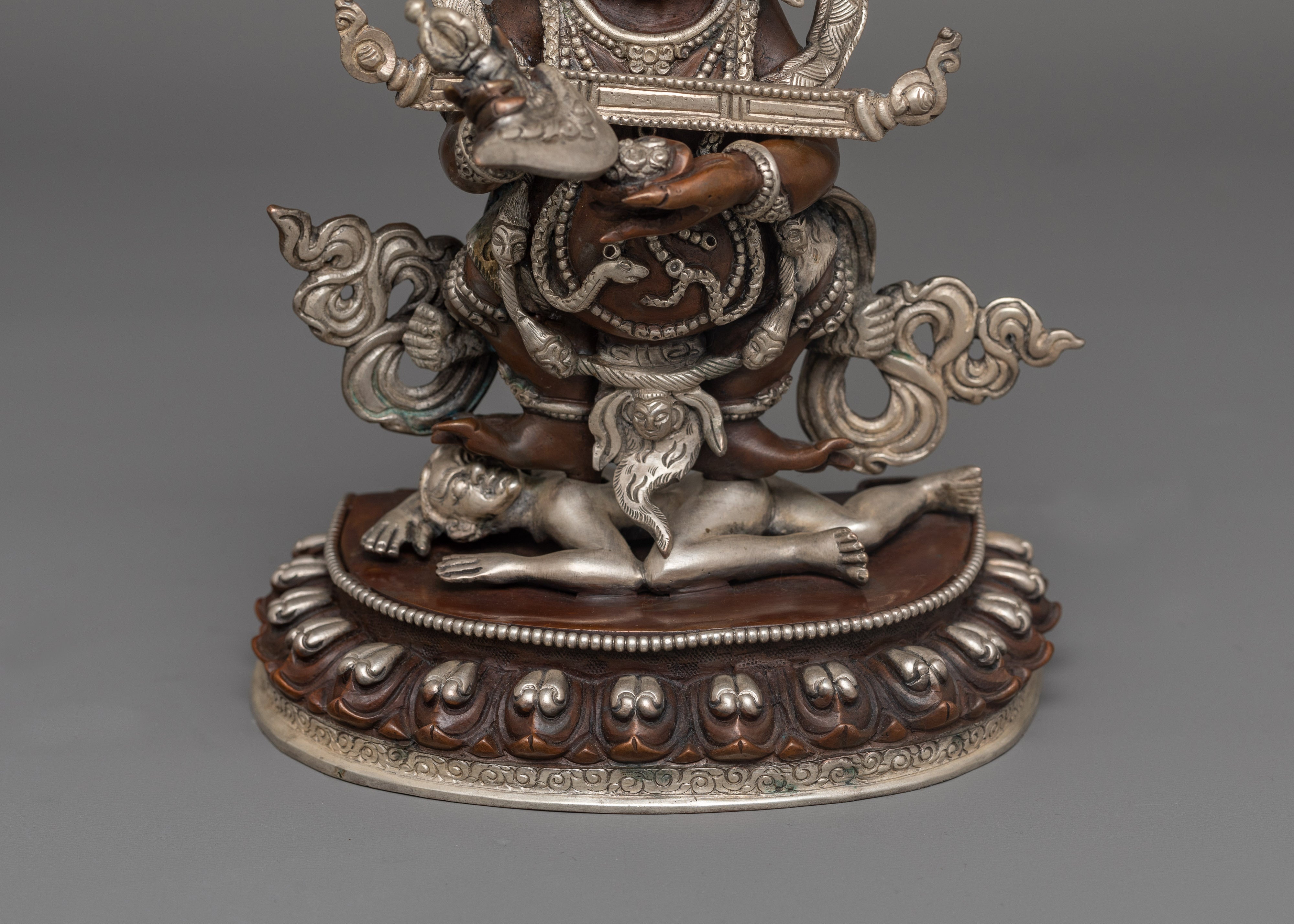 Hand-Carved Protector Deity Sakya Mahakala Statue | Sacred Mahakala