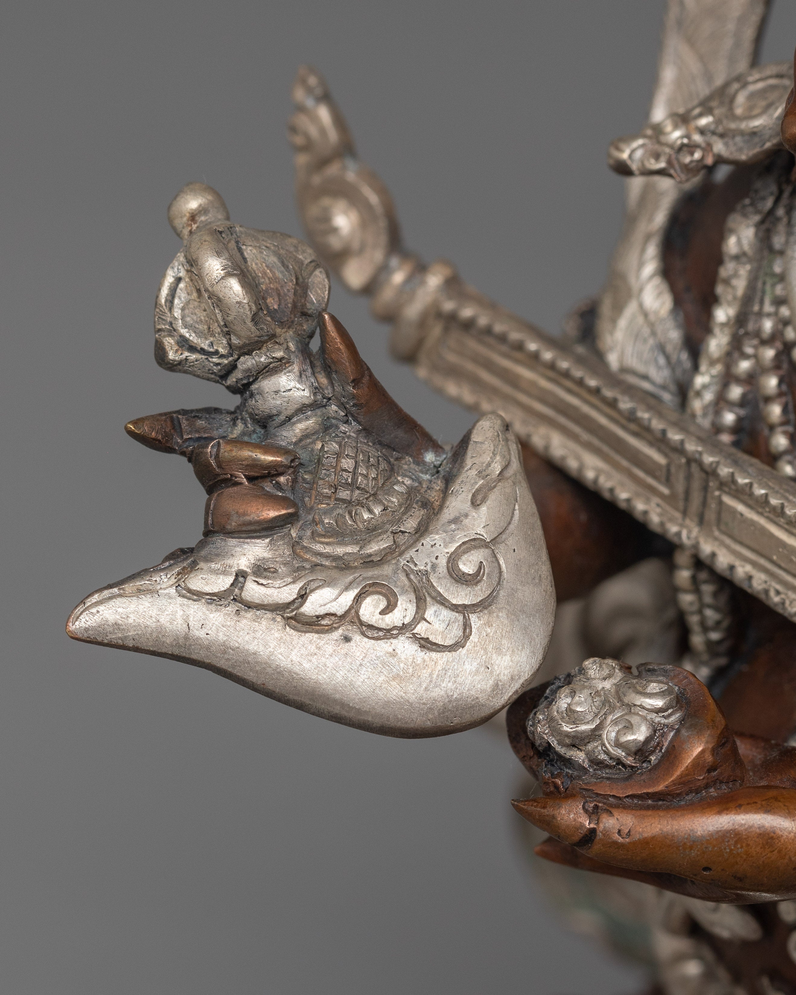 Hand-Carved Protector Deity Sakya Mahakala Statue | Sacred Mahakala