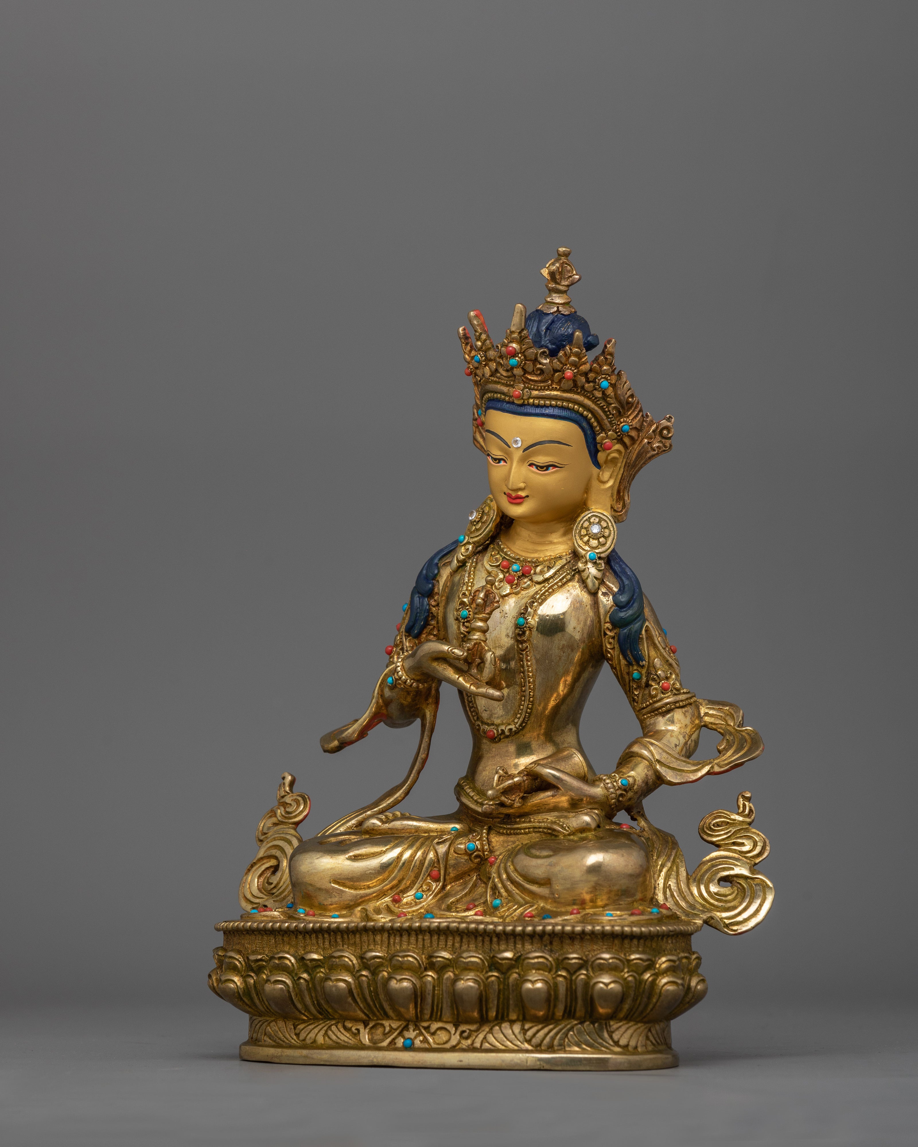 Hand-Carved Wrathful Vajrasattva Sculpture | Tantric Buddha