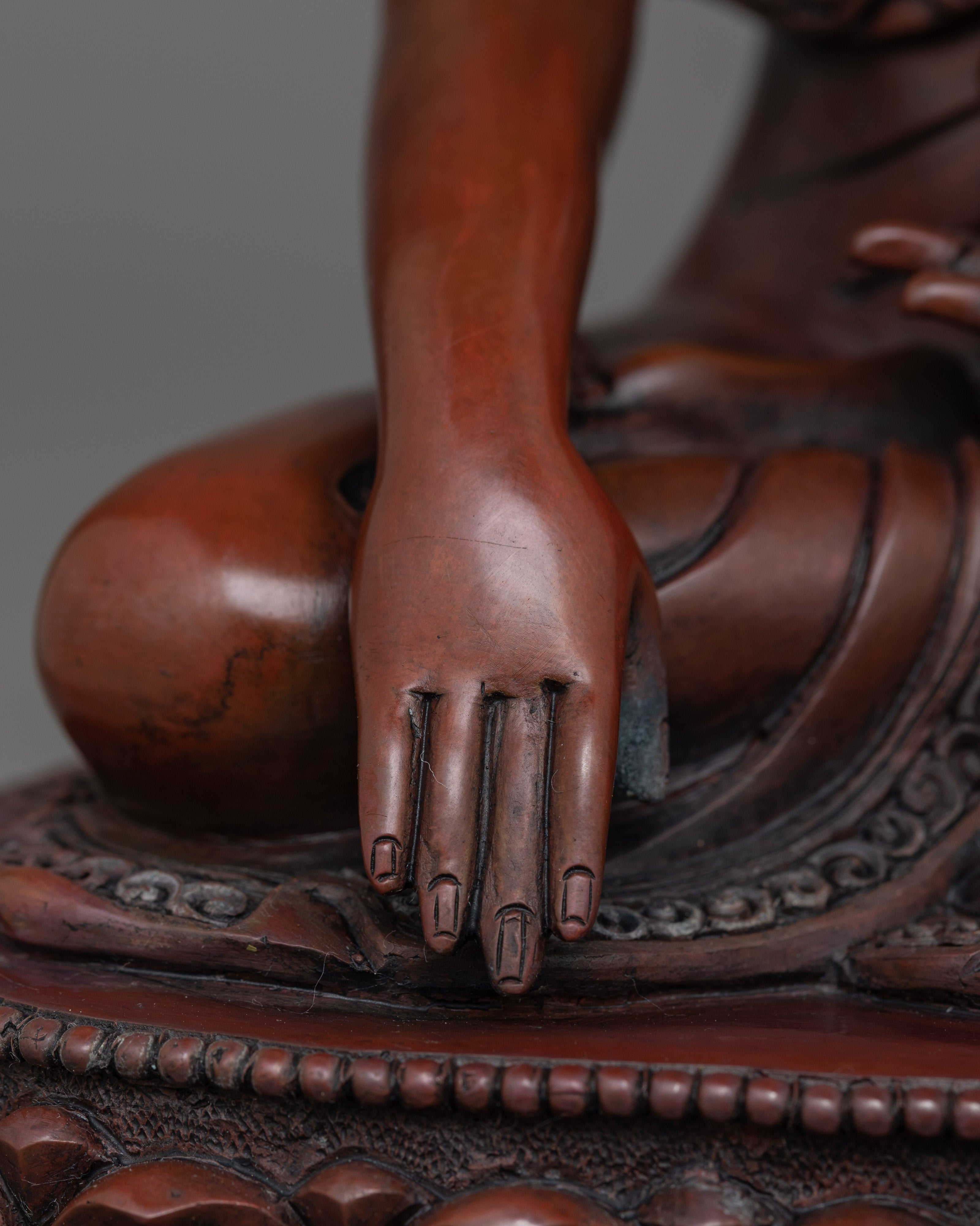 Hand-Carved Tranquil Sacred Shakyamuni Buddha Statue | Dharma Buddha