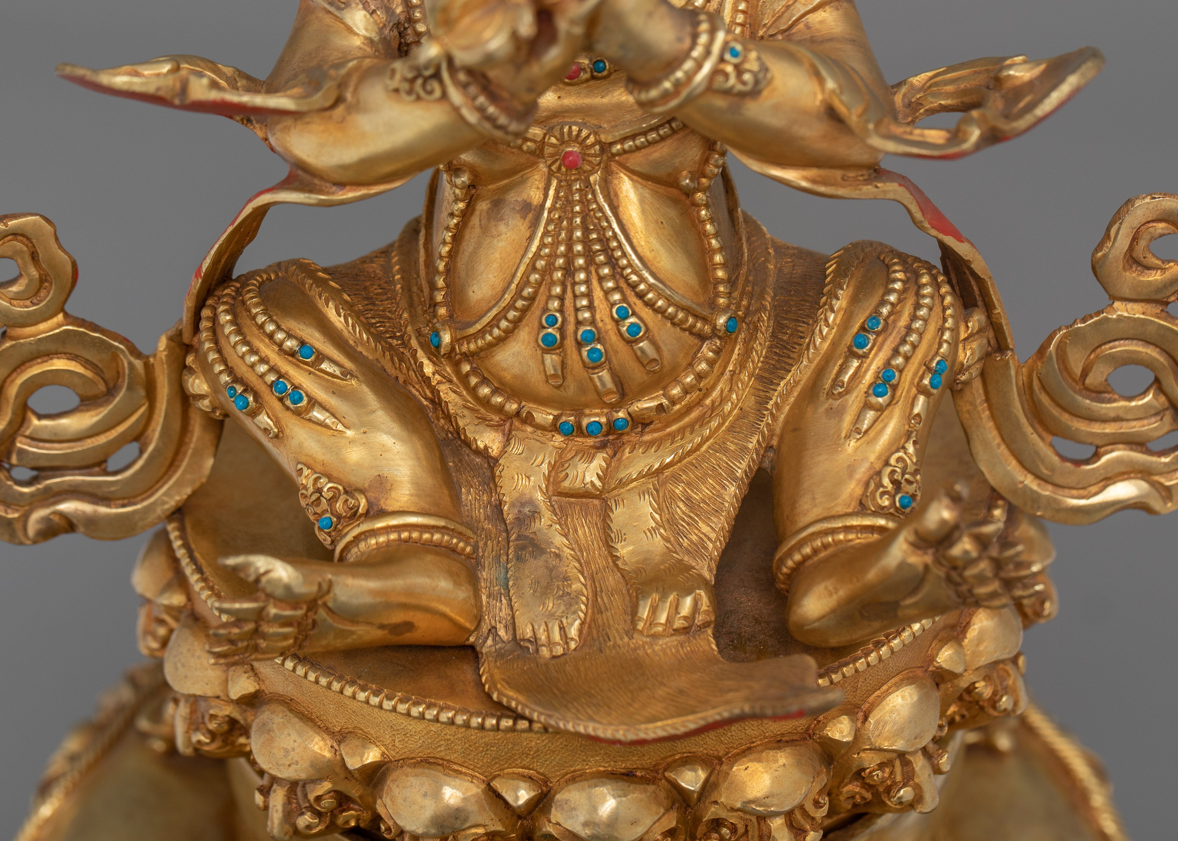 Vajradhaka Yidam Statue | 24K Gold Gilded Tibetan Sculpture
