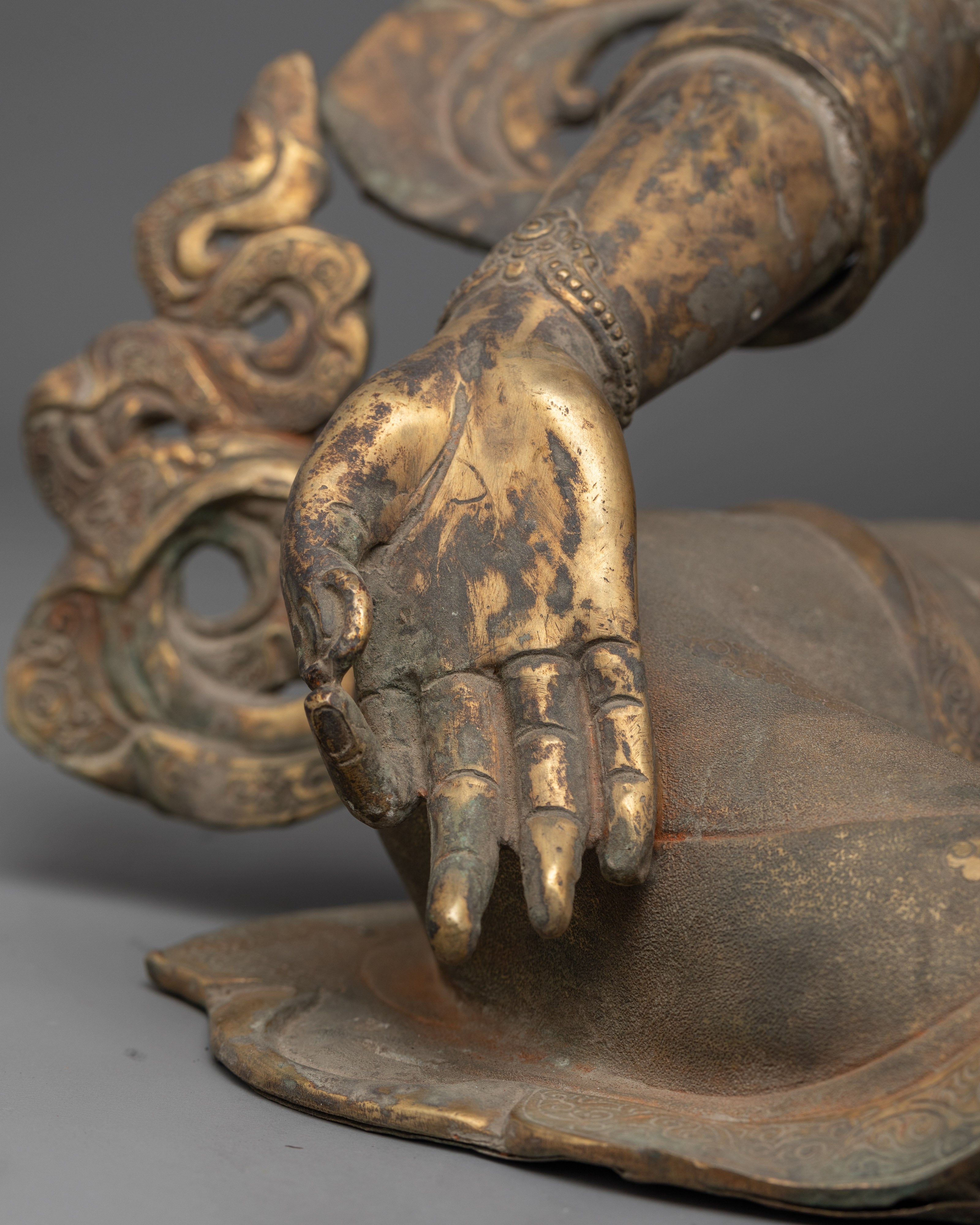 Enlightened Antique Green Tara Statue | Himalayan Artwork