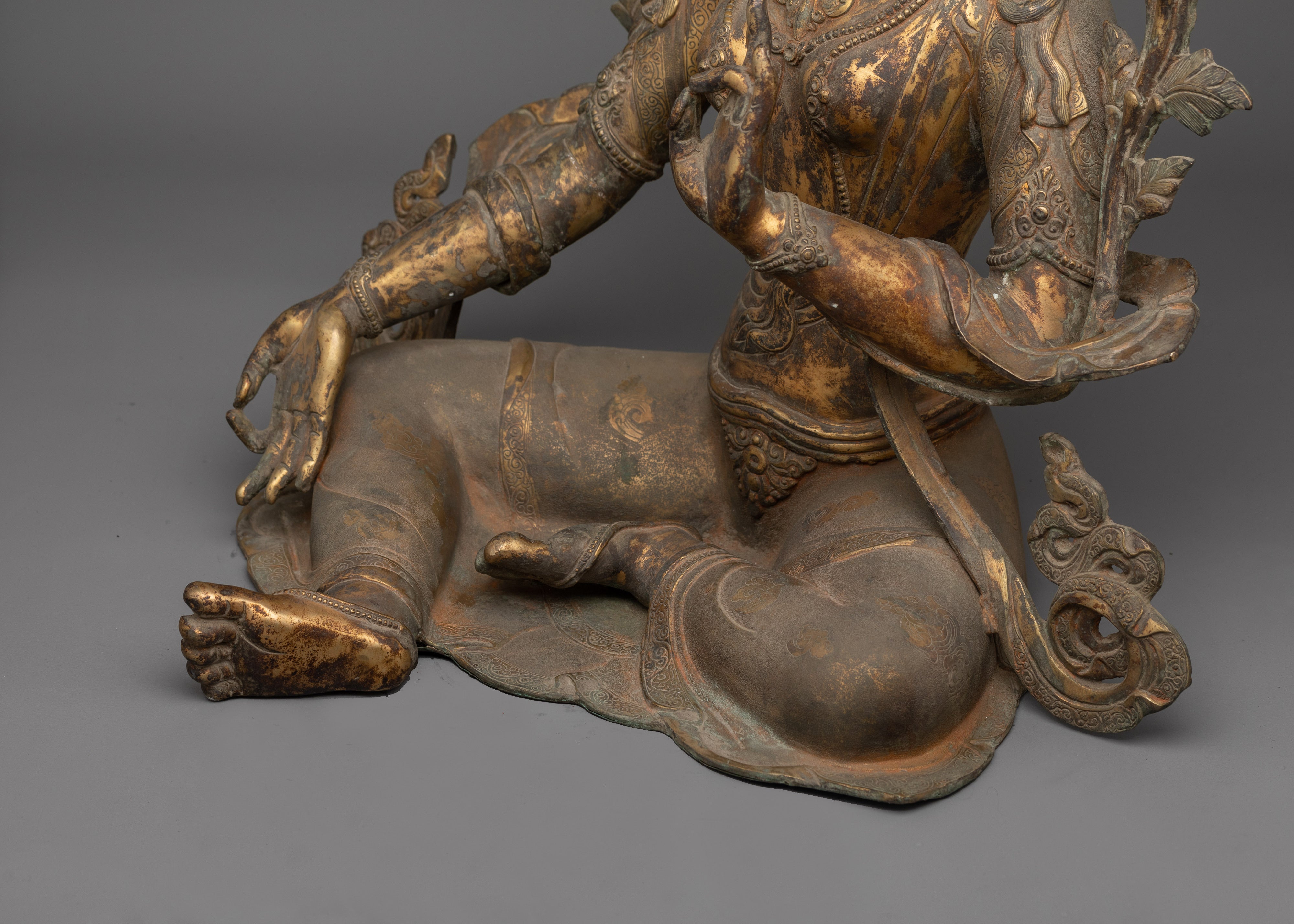 Enlightened Antique Green Tara Statue | Himalayan Artwork