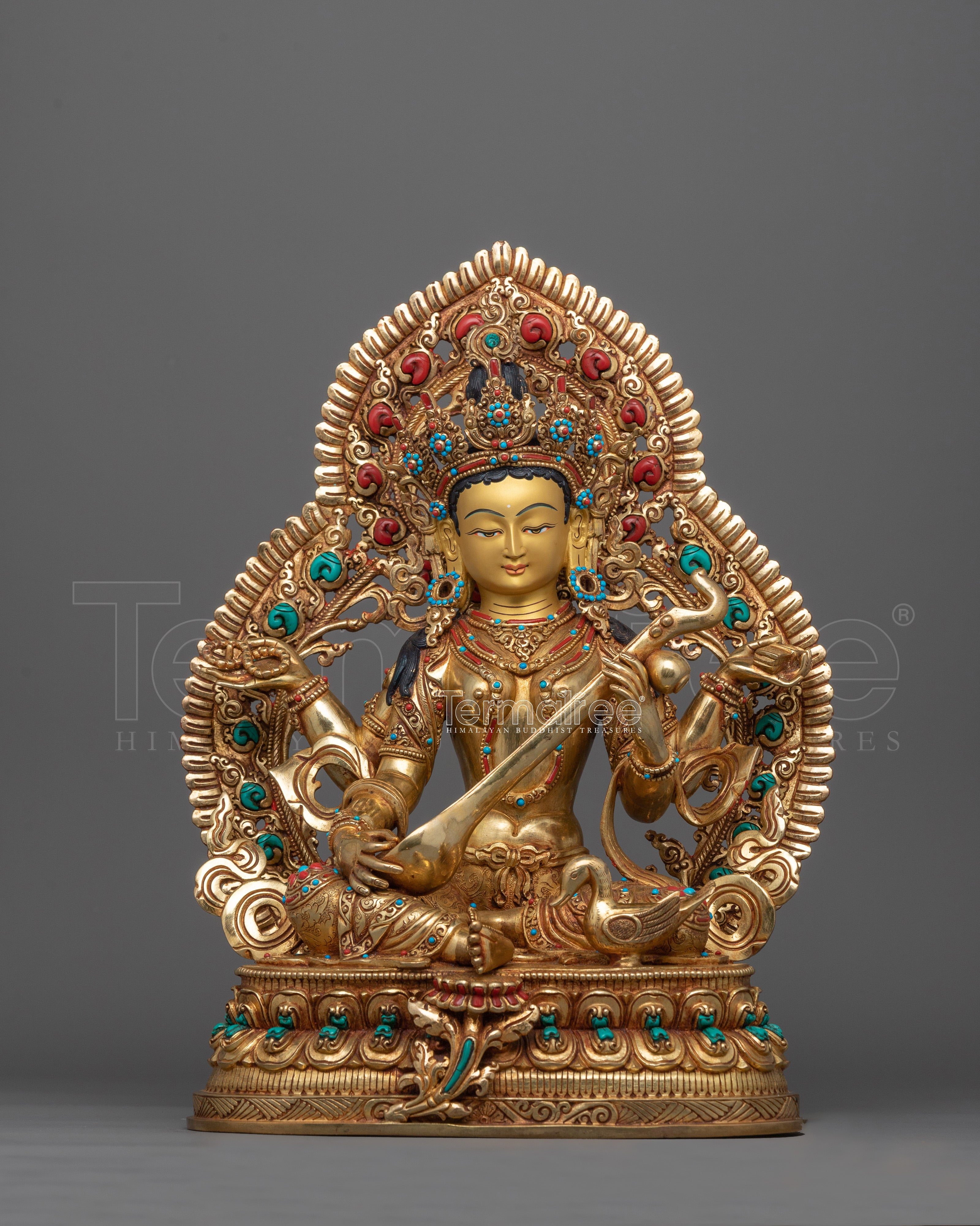 Hindu Feminine Goddess Saraswati Statue | Inspiration for Spiritual Insight
