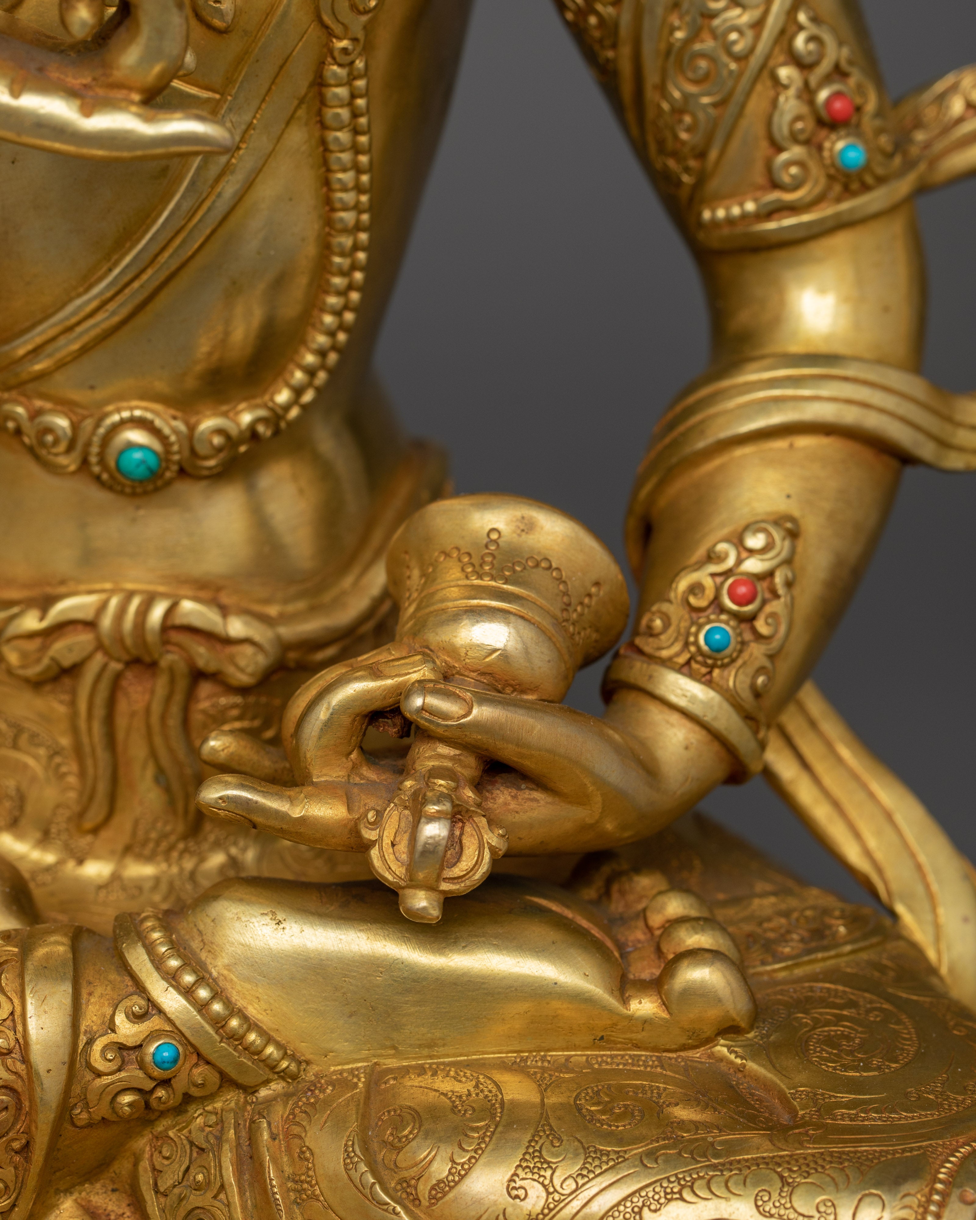 Sacred Vajrasattva Meditation figure | 24K Gold Gilded Spiritual Decor