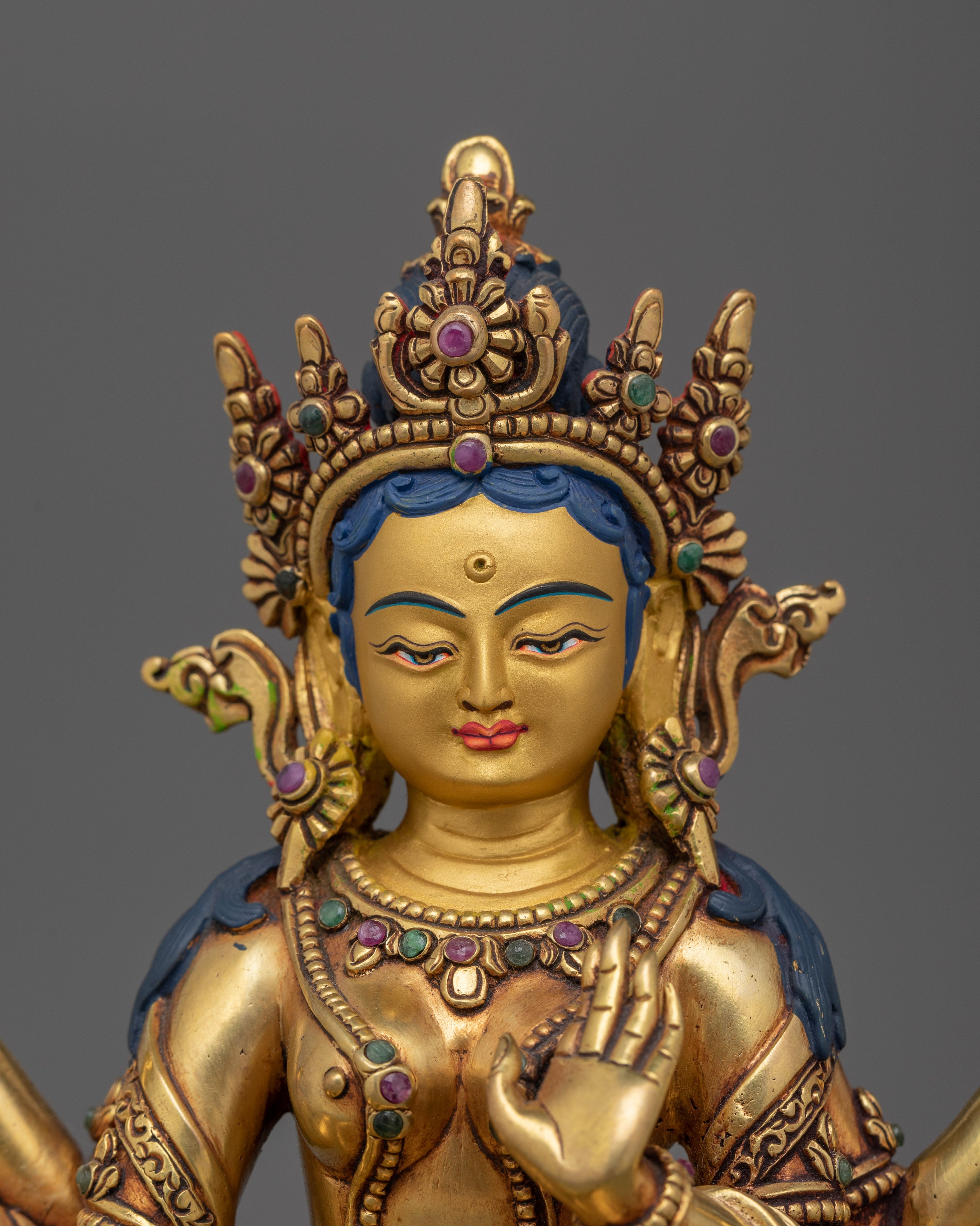 Handcrafted 24K Gold-Gilded Lakshmi Statue | Goddess of Wealth and Prosperity