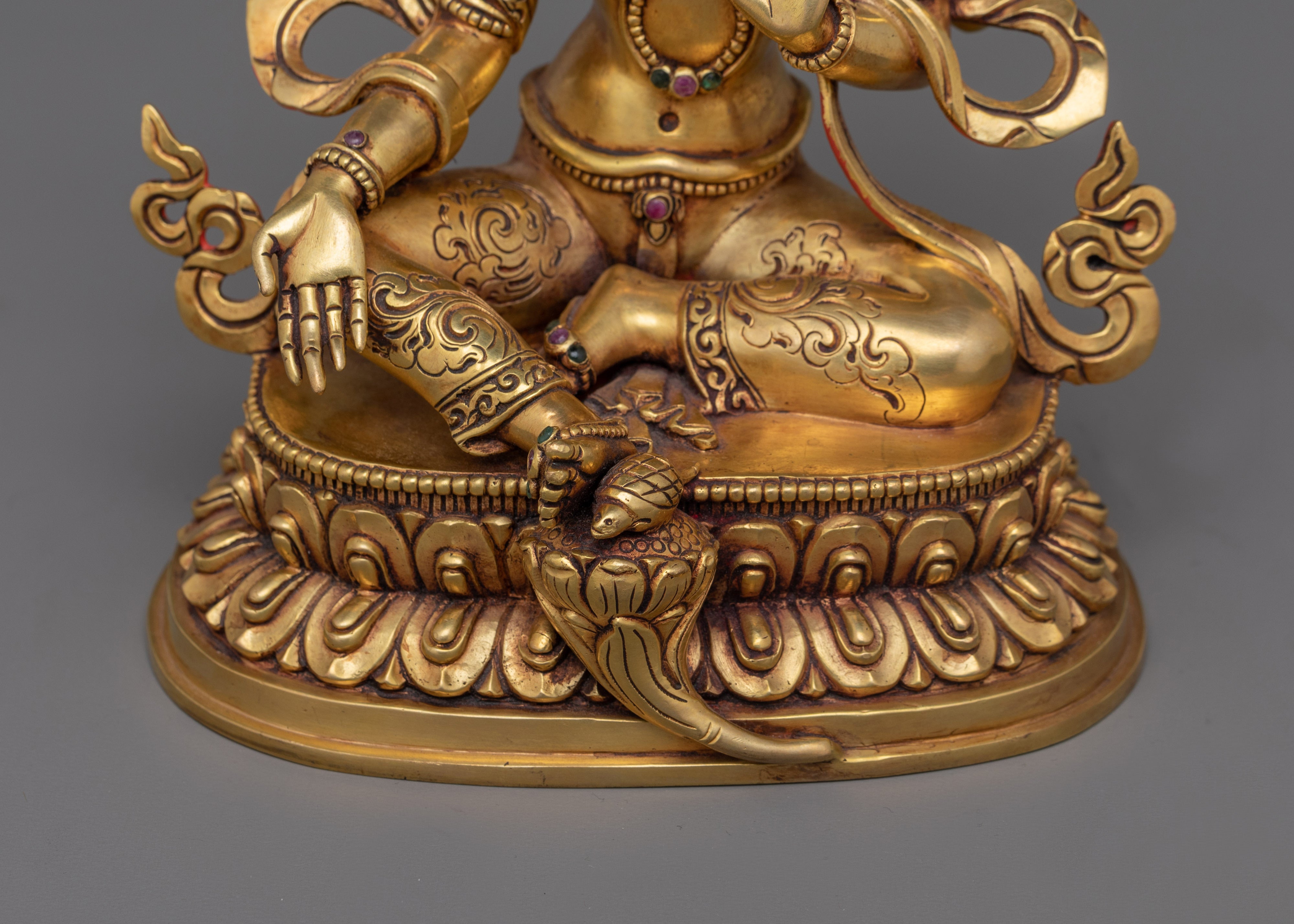 Handcrafted 24K Gold-Gilded Lakshmi Statue | Goddess of Wealth and Prosperity
