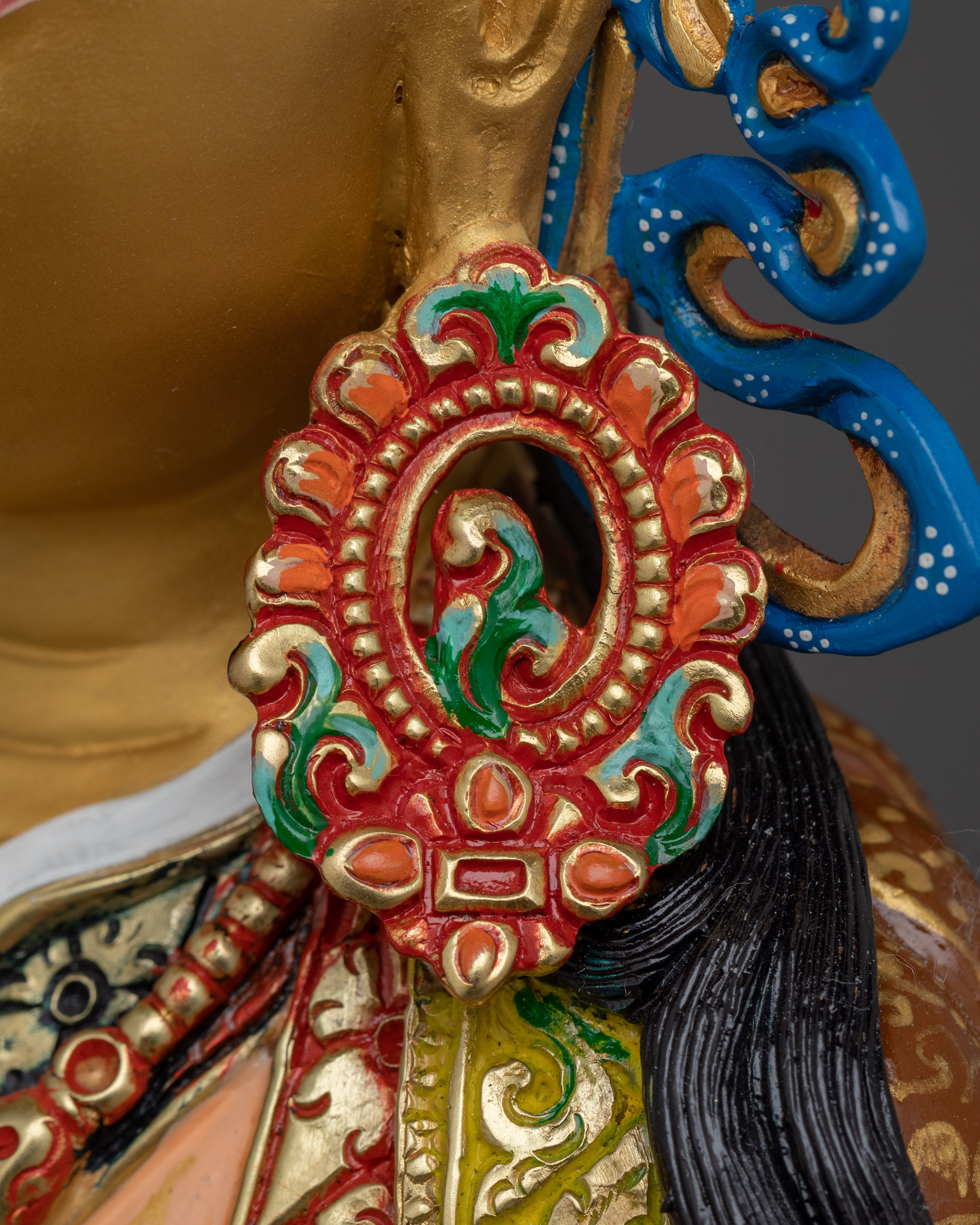 Buddhist figure Guru Rinpoche | 24K Gold Gilded Padmasambhava Statue