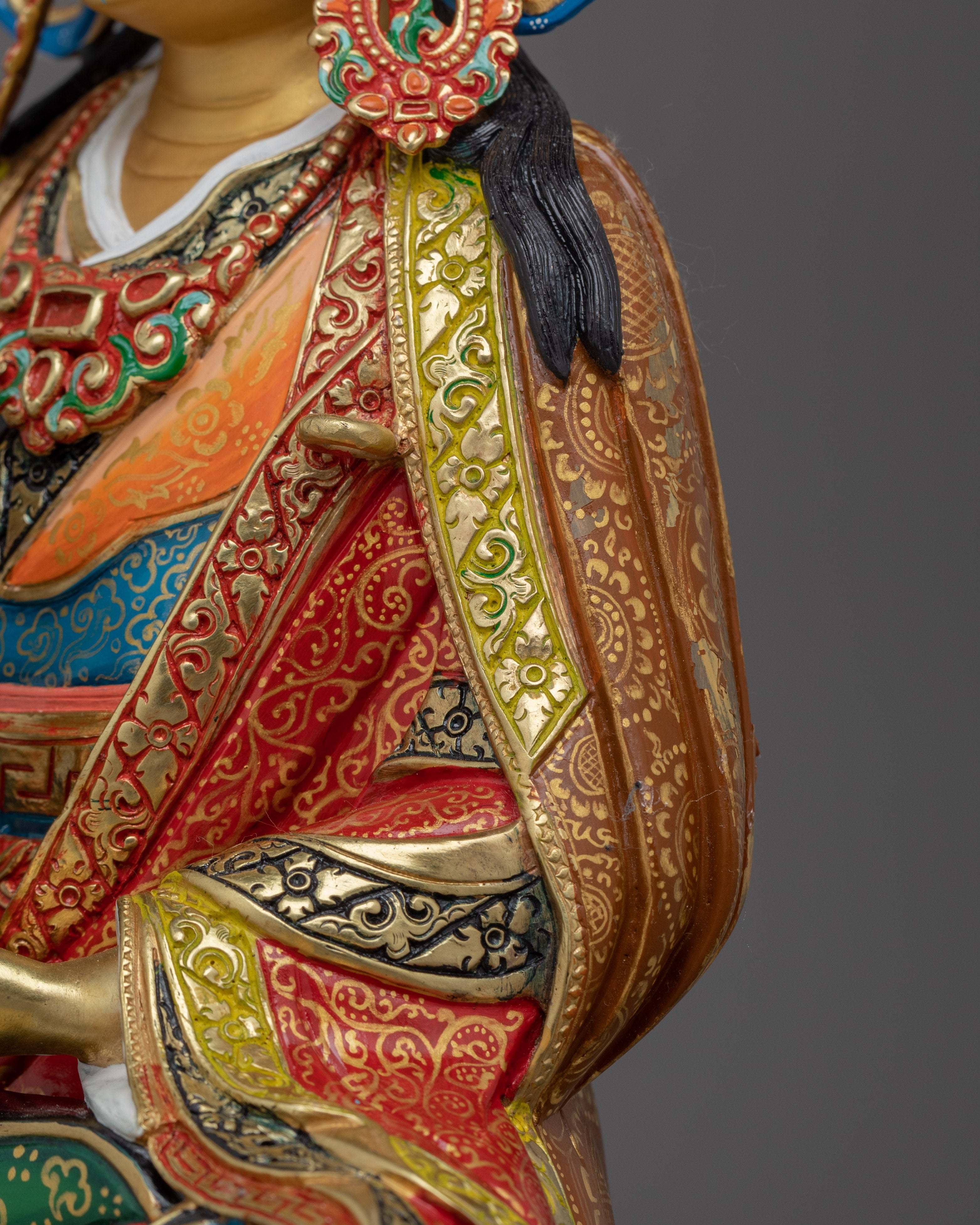 Buddhist figure Guru Rinpoche | 24K Gold Gilded Padmasambhava Statue