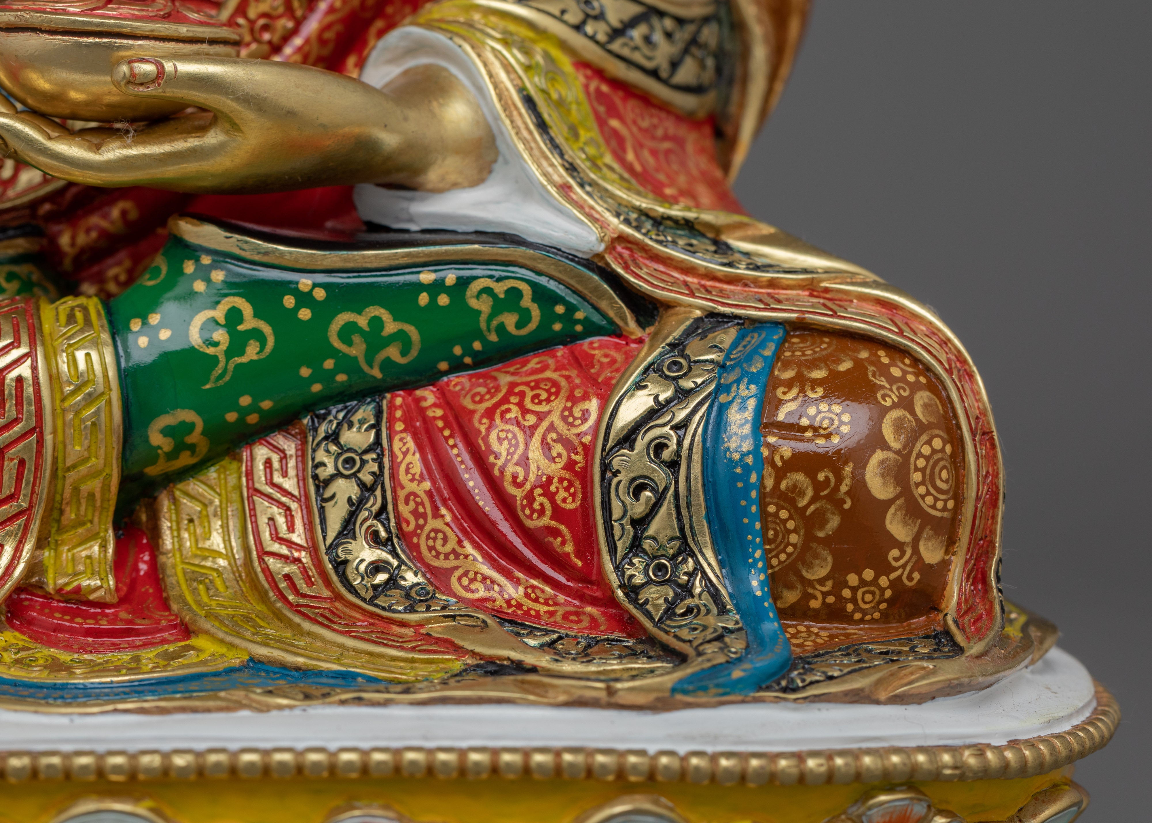 Buddhist figure Guru Rinpoche | 24K Gold Gilded Padmasambhava Statue