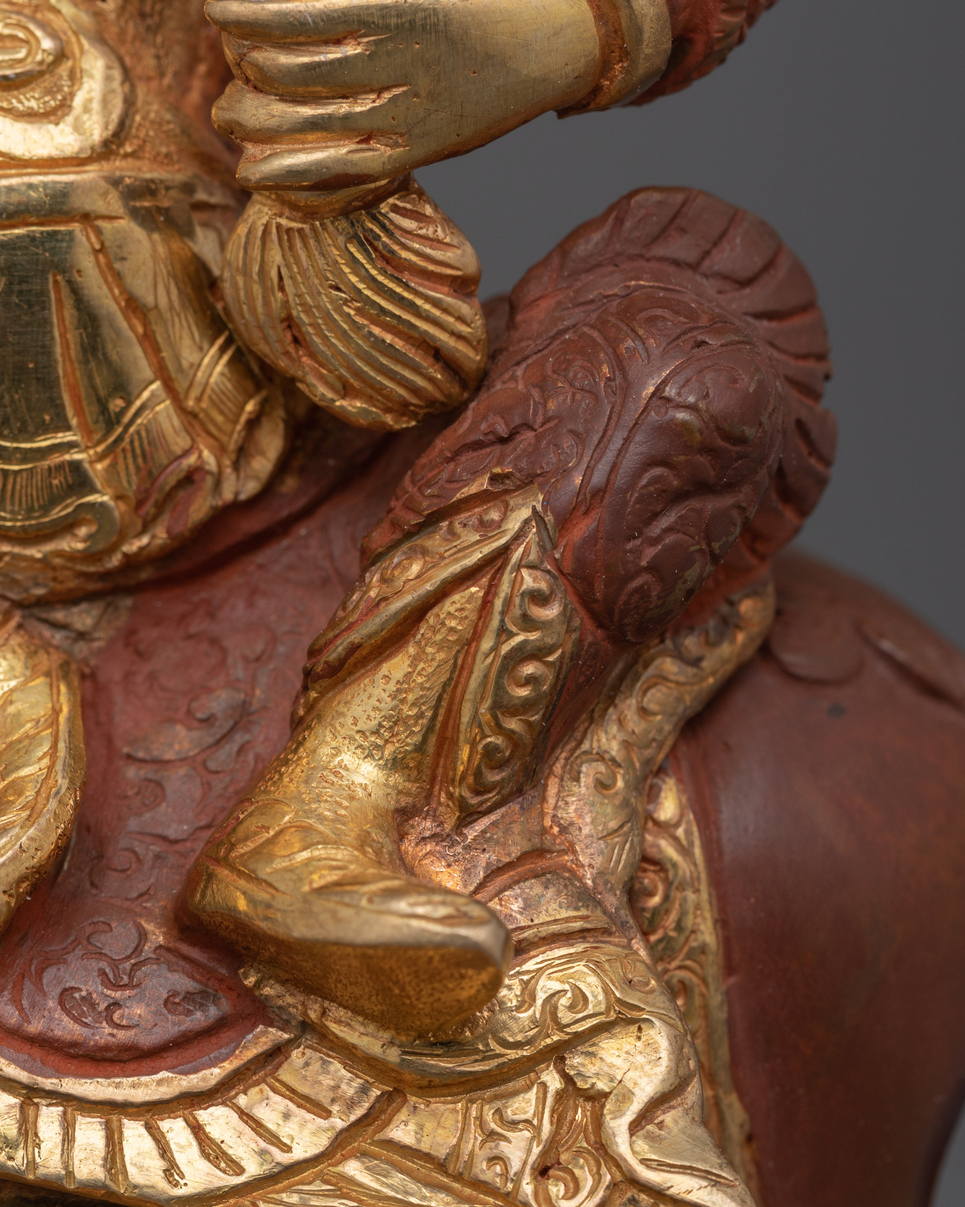 Handmade Warrior King Gesar Statue | Tibetan protector deity | Oxidized copper Gesar