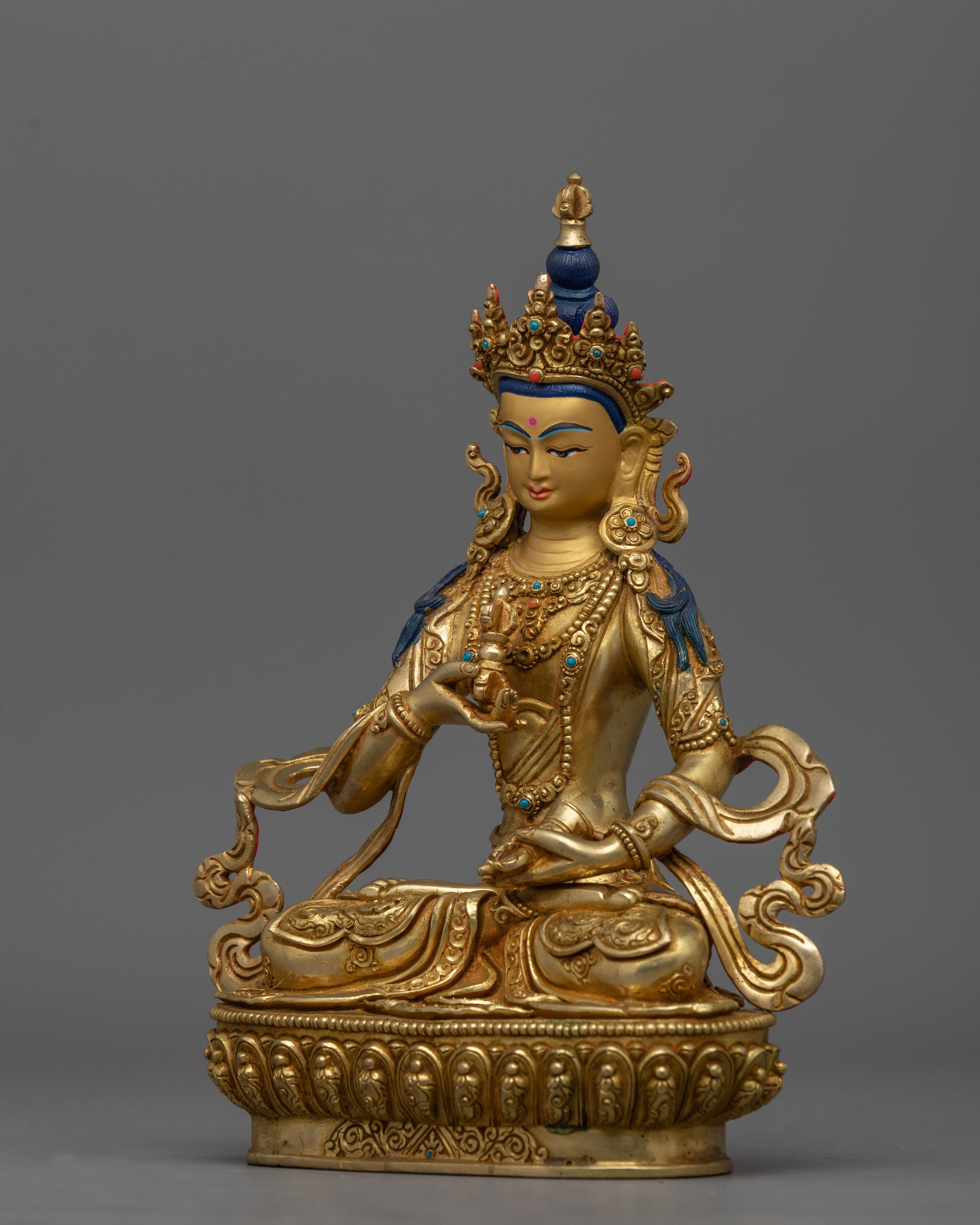 Spiritual Awakening Statue 24k Gold Vajrasattva | Buddhist deity, Bodhisattva of purity