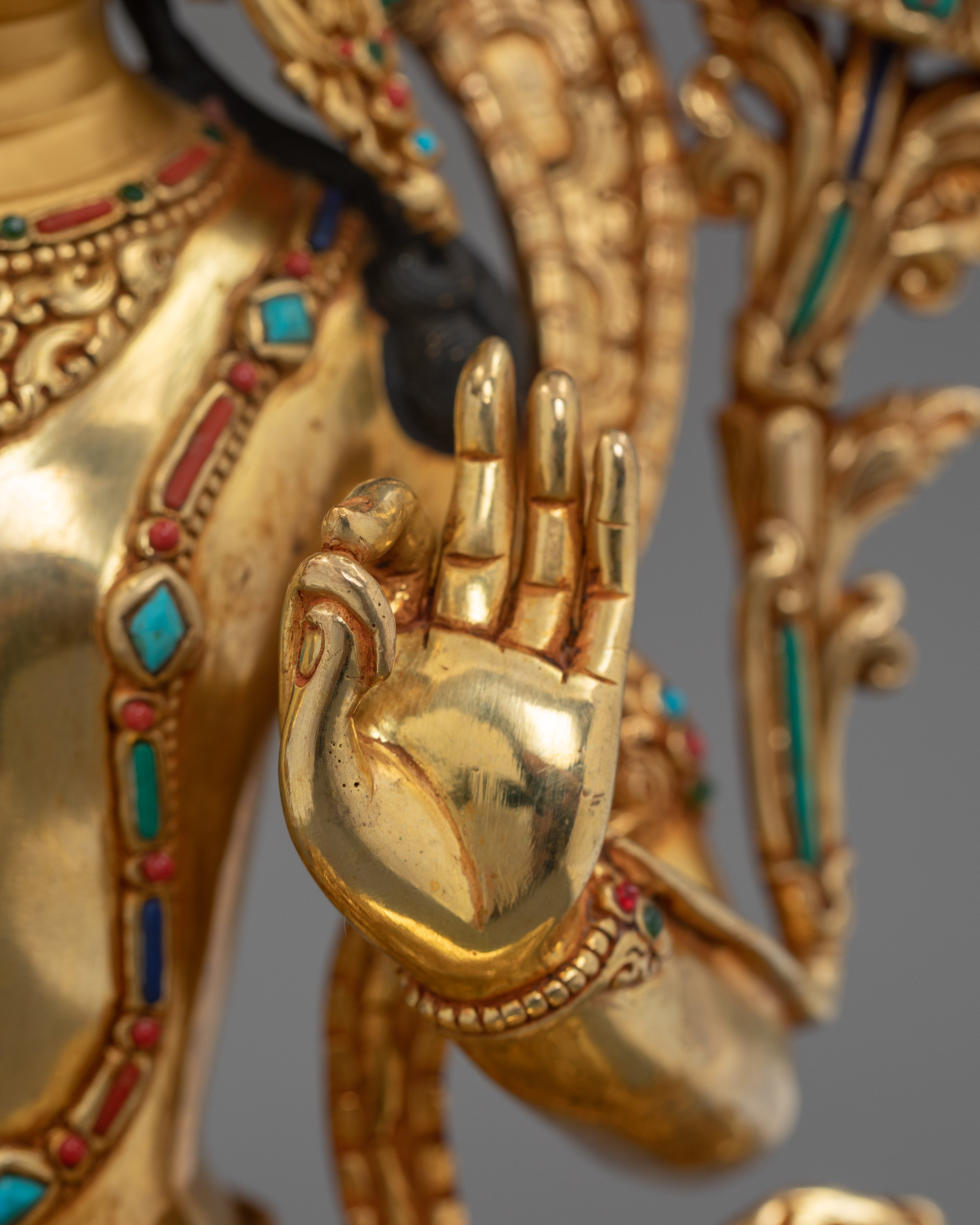 Handcrafted Manjushri Bodhisattva Dharma Statue | Symbol of Wisdom and Enlightenment