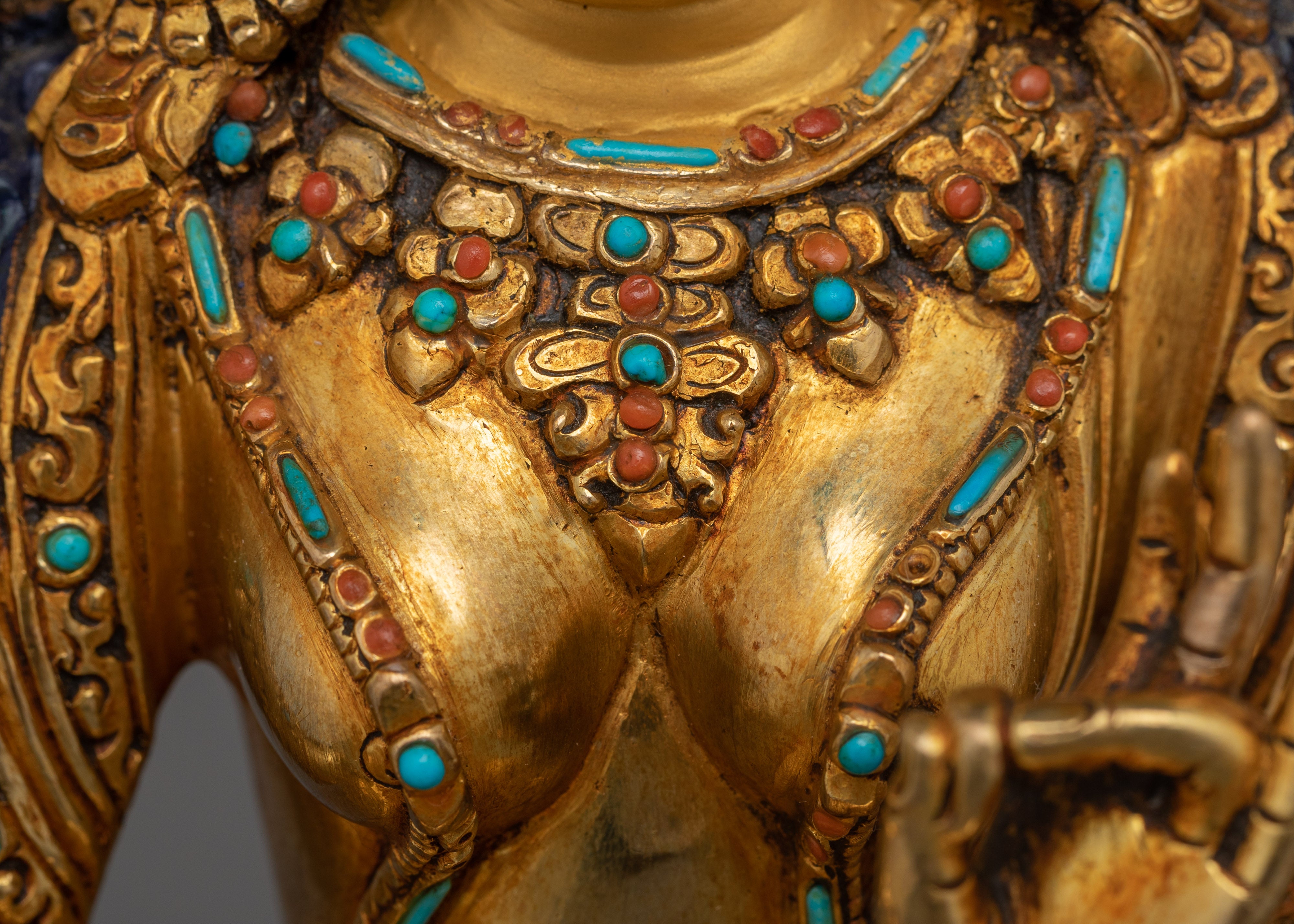 Traditional Buddhist Green Tara Goddess Statue | Protector from Fear Traditional Statue