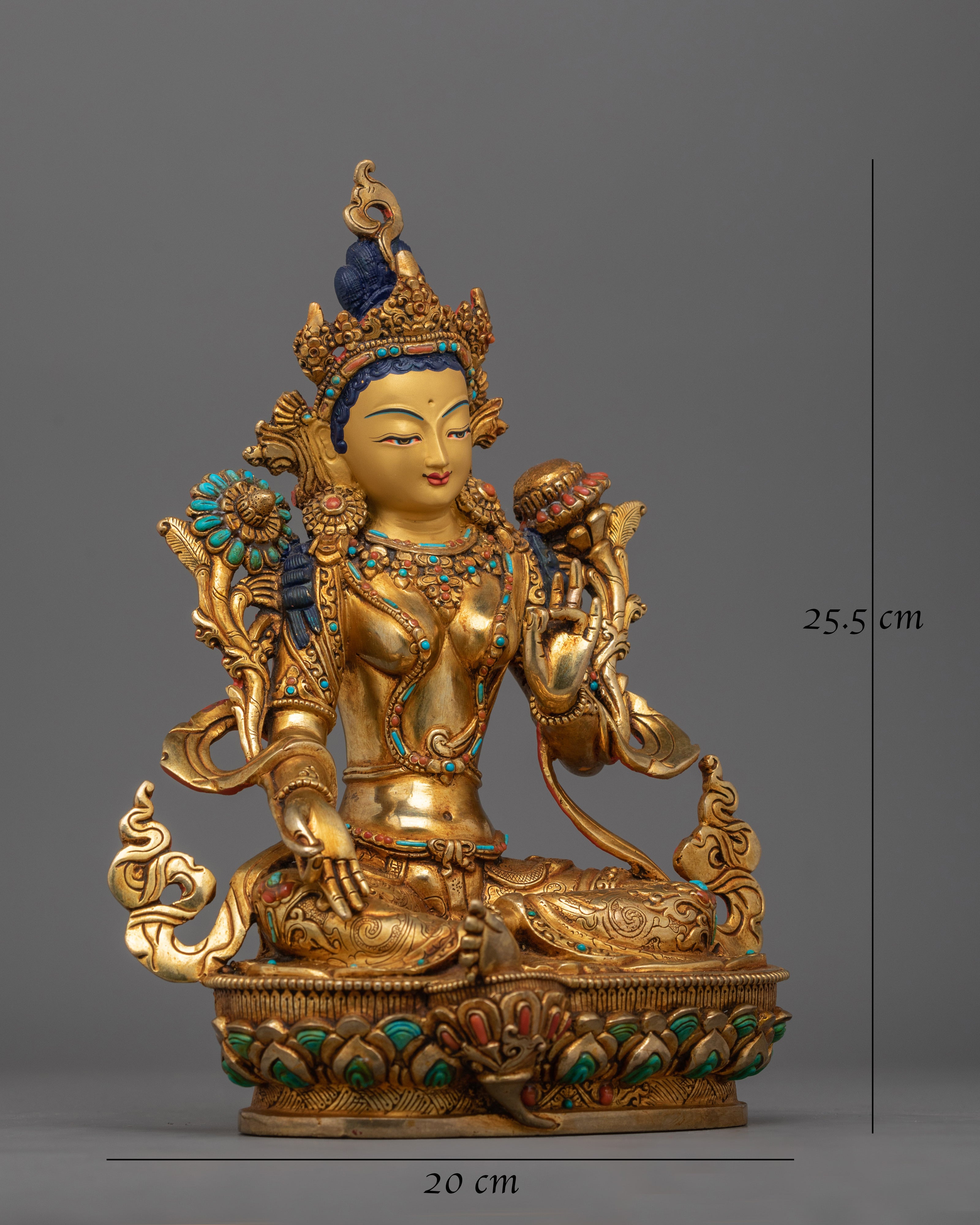 Traditional Buddhist Green Tara Goddess Statue