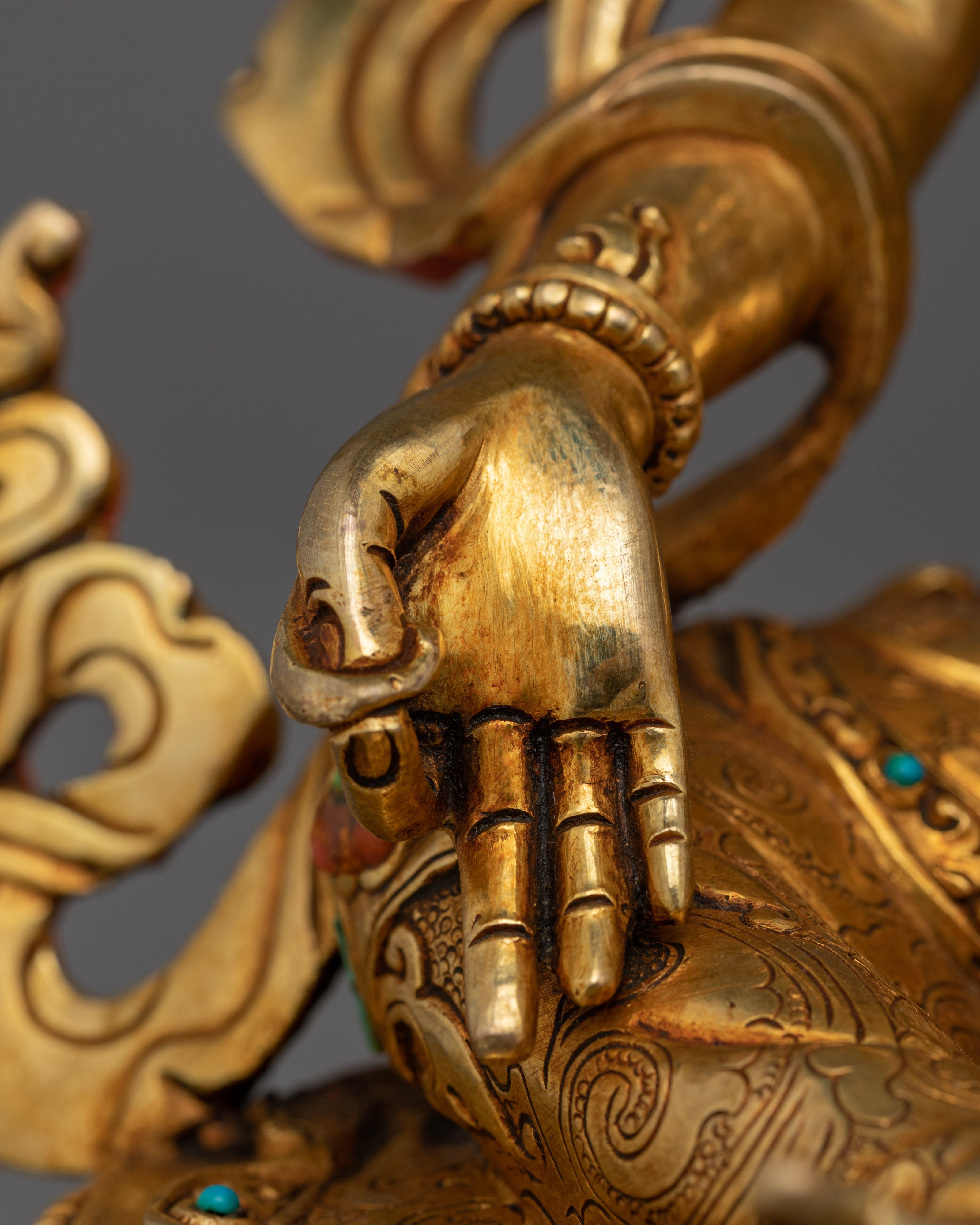 Traditional Buddhist Green Tara Goddess Statue | Protector from Fear Traditional Statue