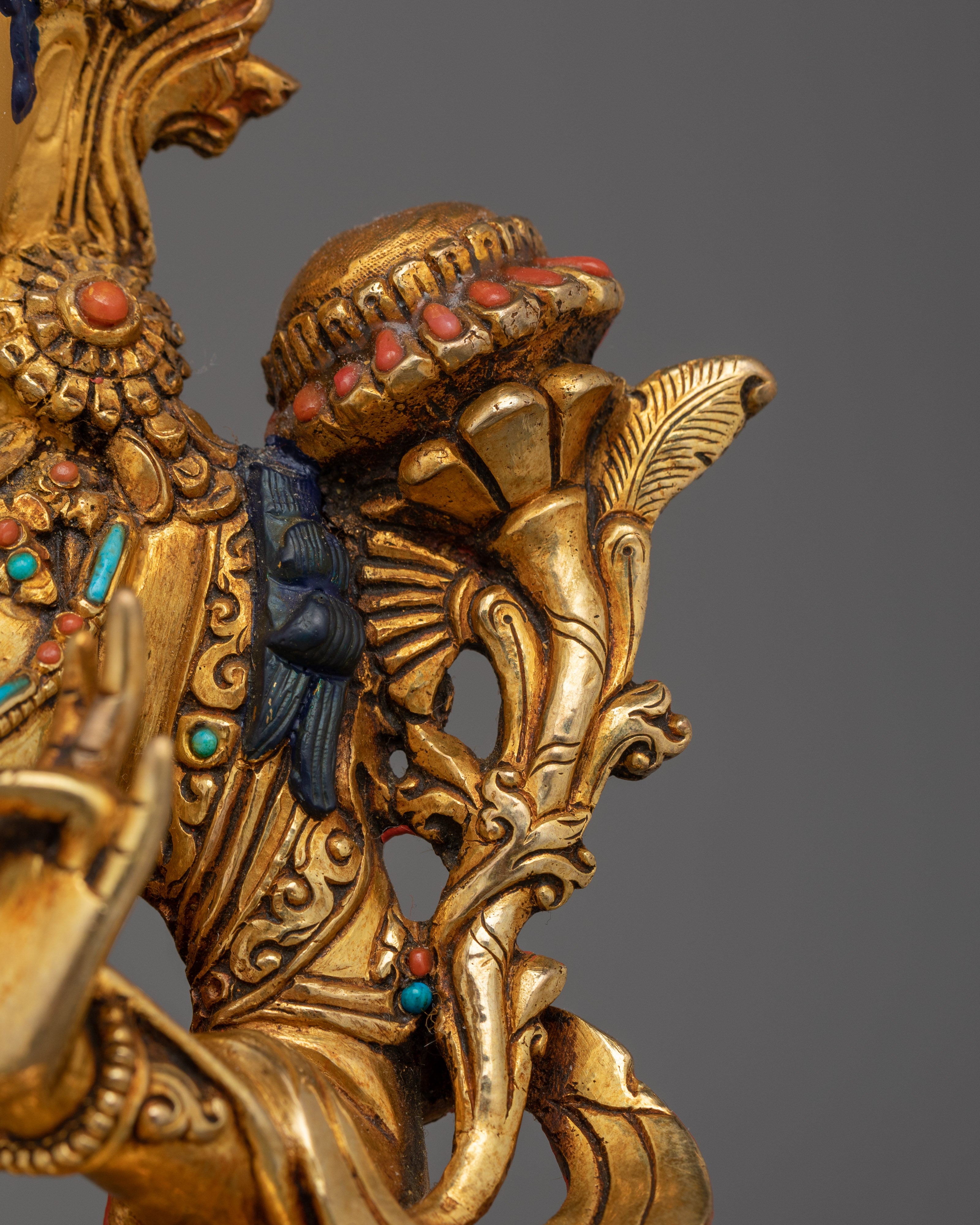 Traditional Buddhist Green Tara Goddess Statue | Protector from Fear Traditional Statue