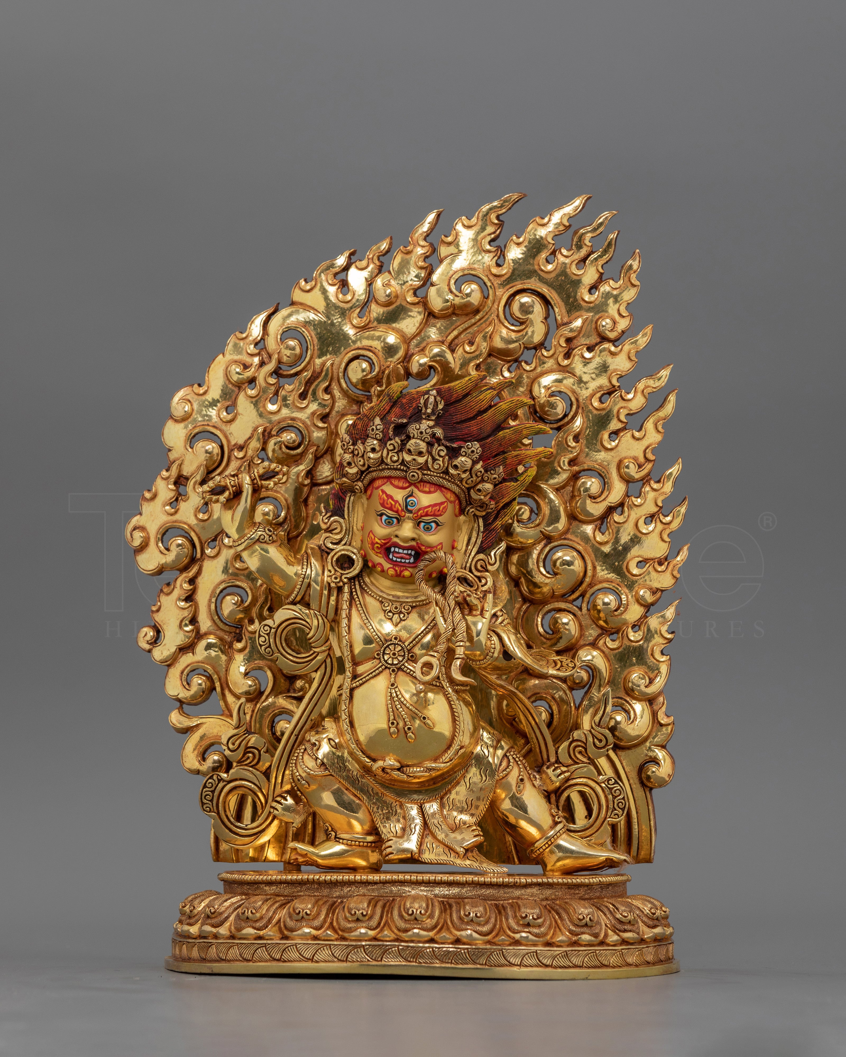 Handcrafted Gold Gilded Vajrapani Statue | The Bodhisattva of Power and Protection