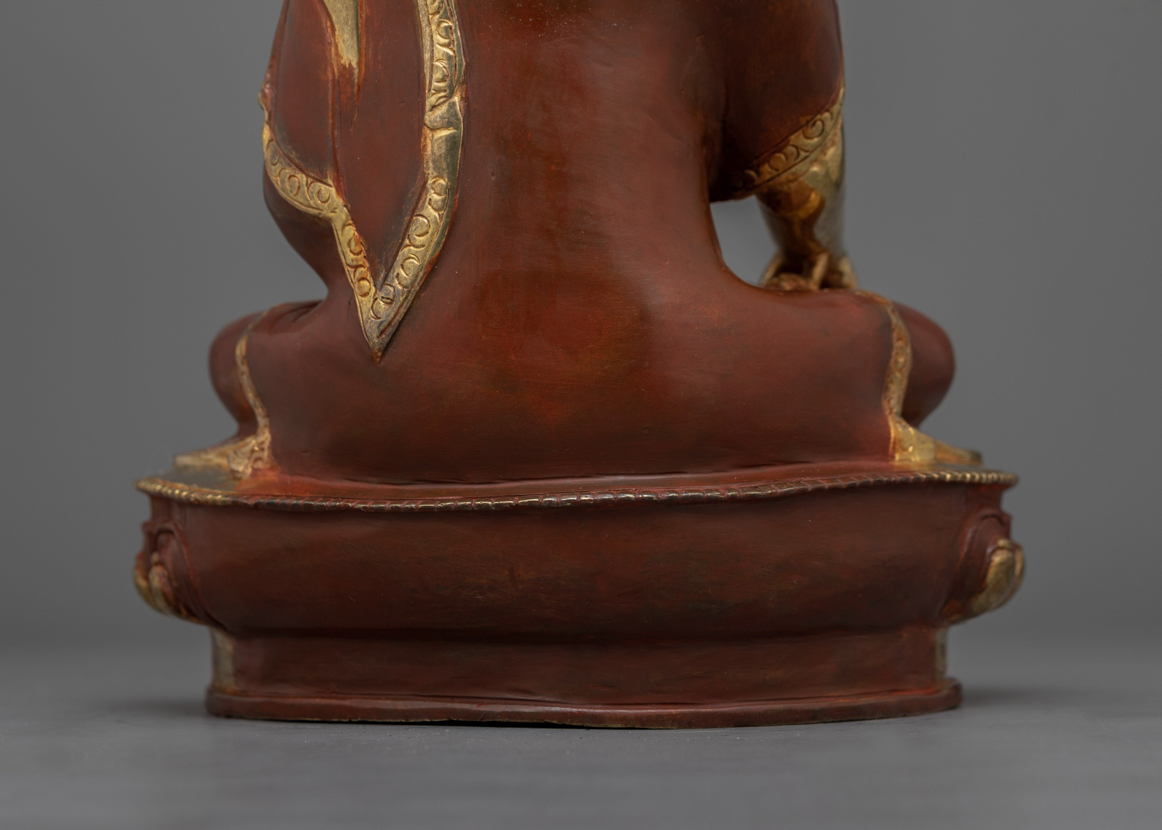 Gold Gilded Buddha Set Figurine | Shakyamuni, Amitabha, Medicine Set in Oxidized Copper