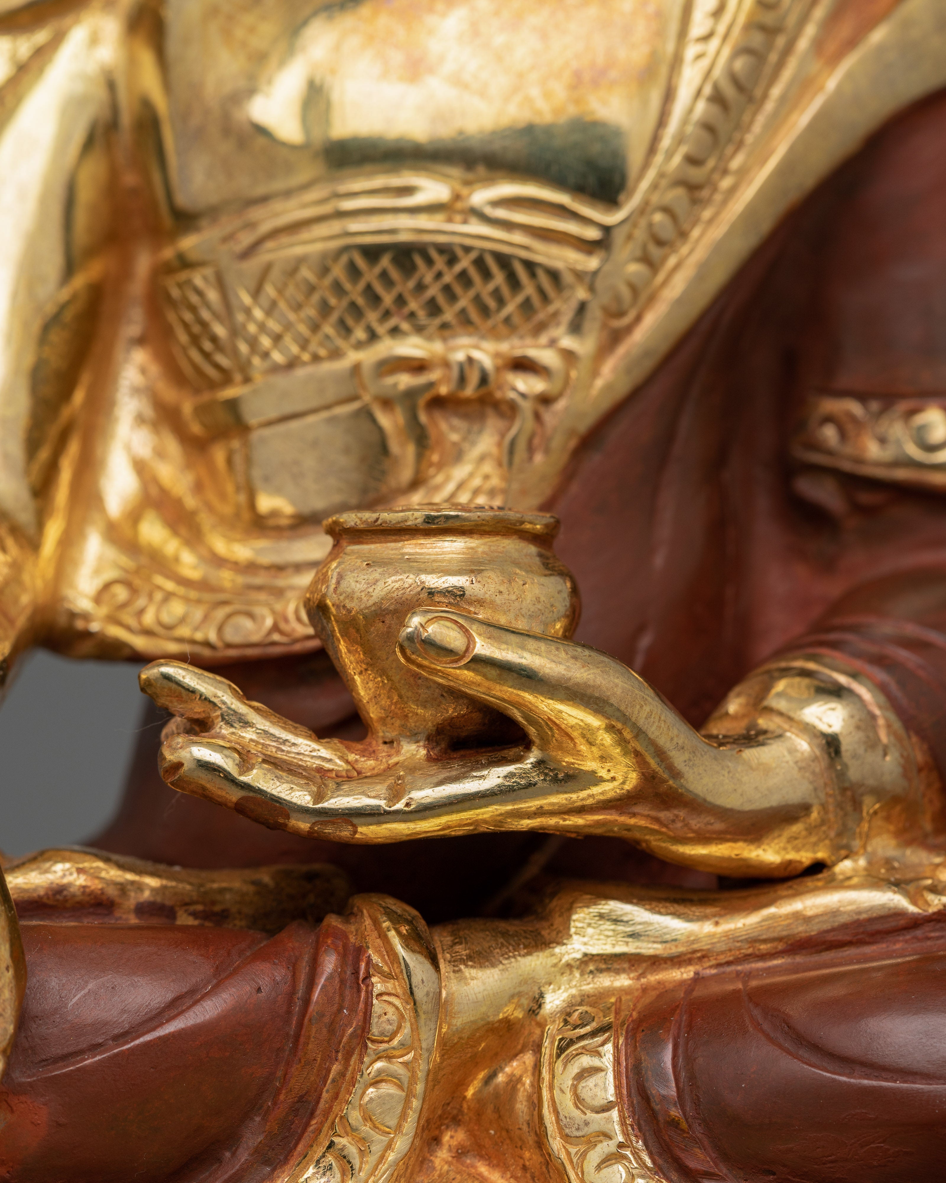 Gold Gilded Buddha Set Figurine | Shakyamuni, Amitabha, Medicine Set in Oxidized Copper