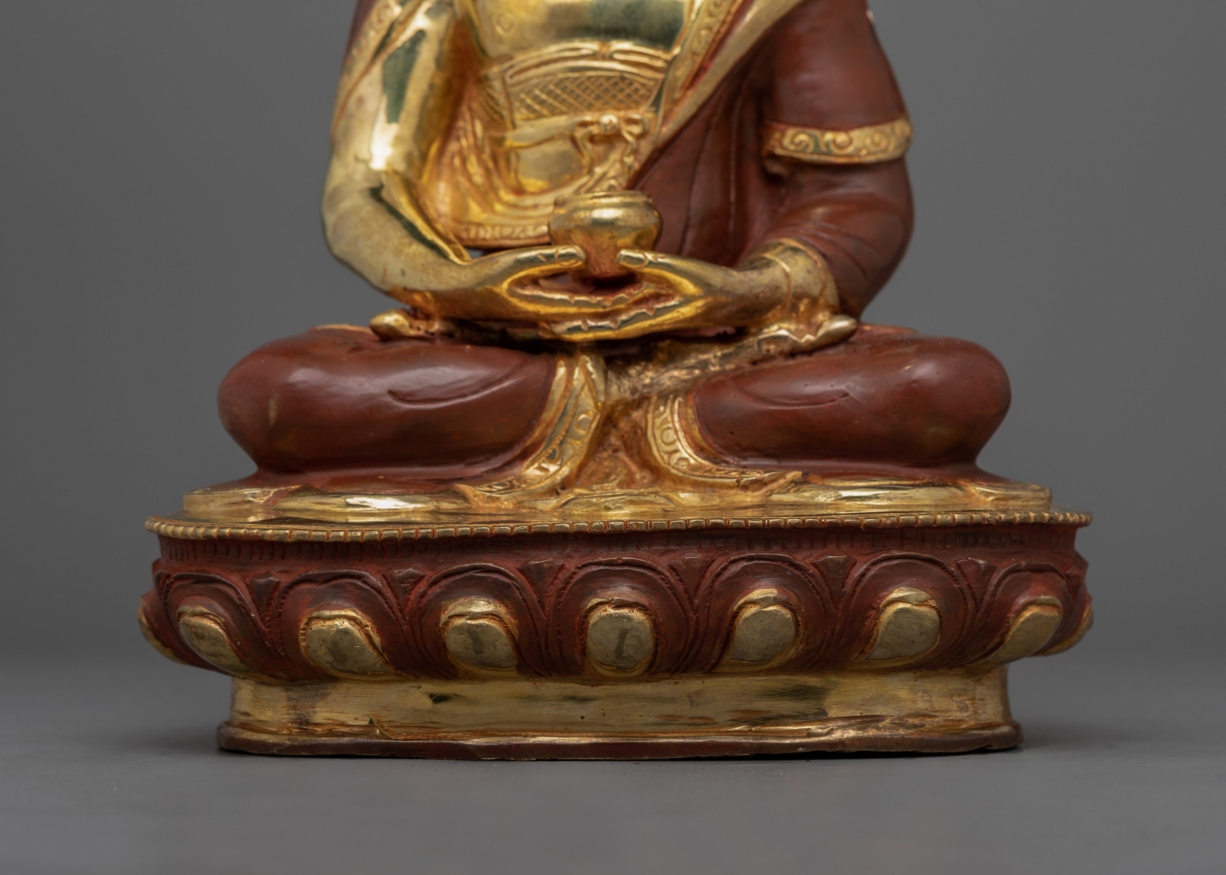 Gold Gilded Buddha Set Figurine | Shakyamuni, Amitabha, Medicine Set in Oxidized Copper